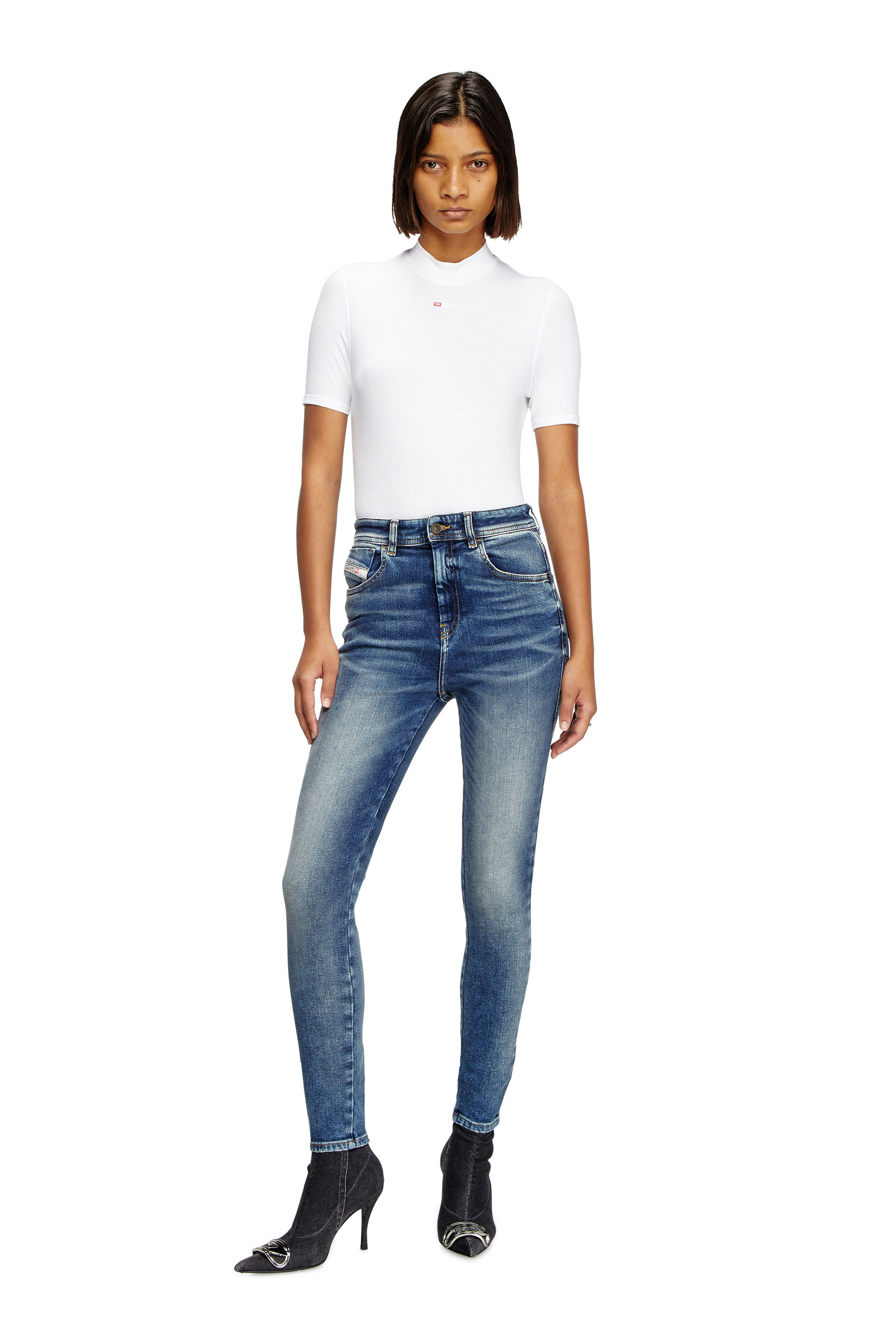 Diesel - Skinny Jeans 1984 Slandy-High 007Y9 Femme, Bleu moyen - Image 2