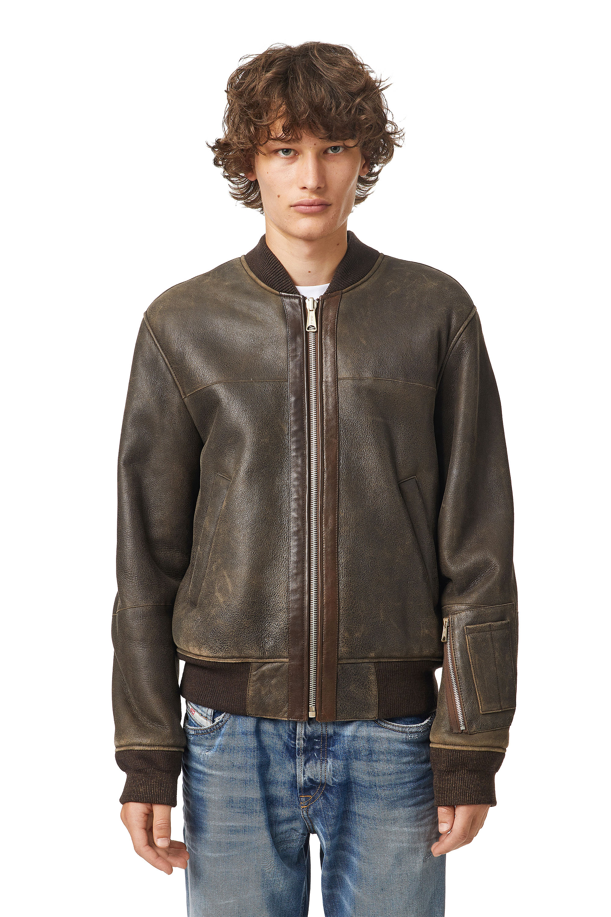 L-CARTER, Marron - Vestes de cuir