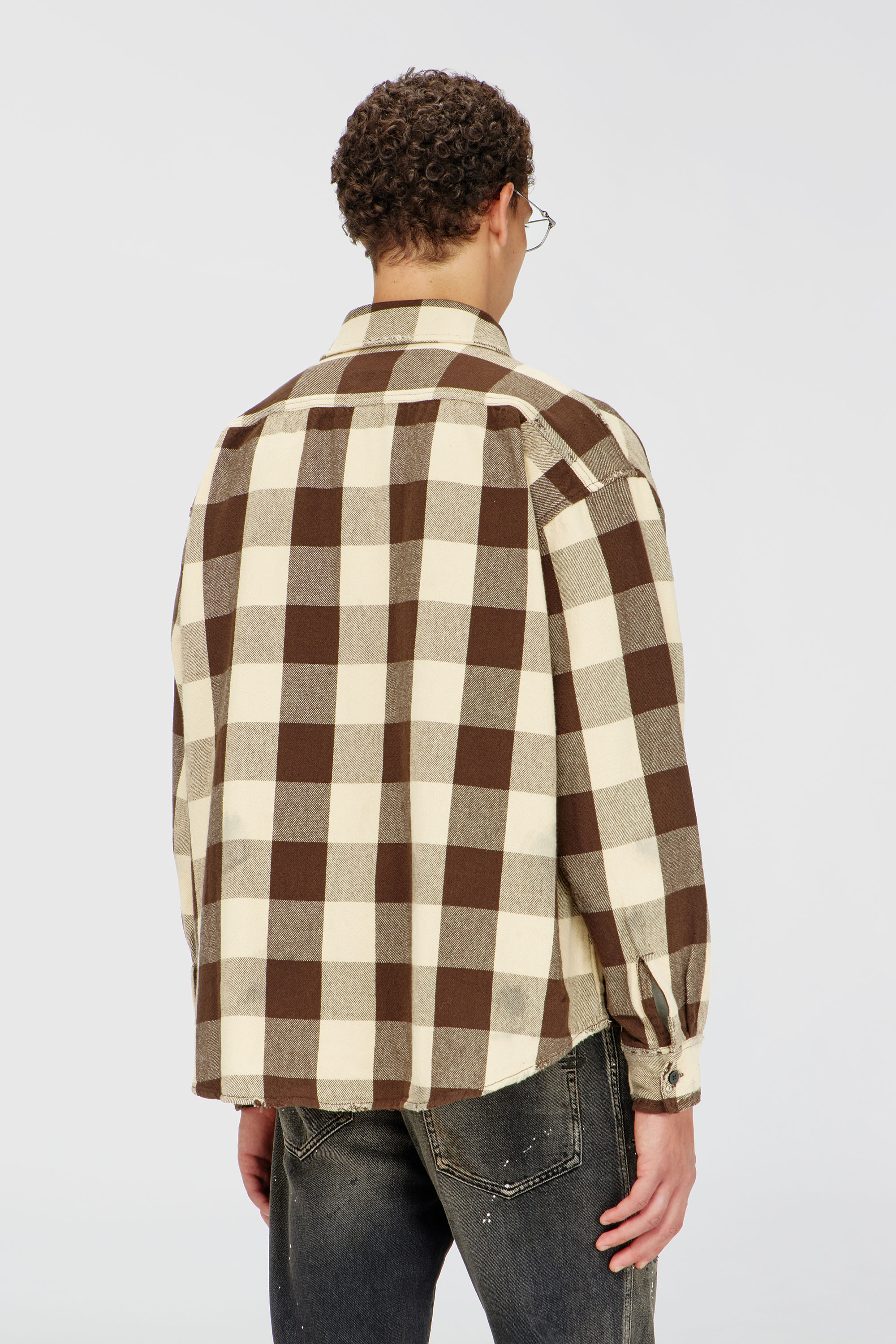 Diesel - S-DRUM, Camicia in flanella a quadri effetto distressed Uomo in Multicolor - 4