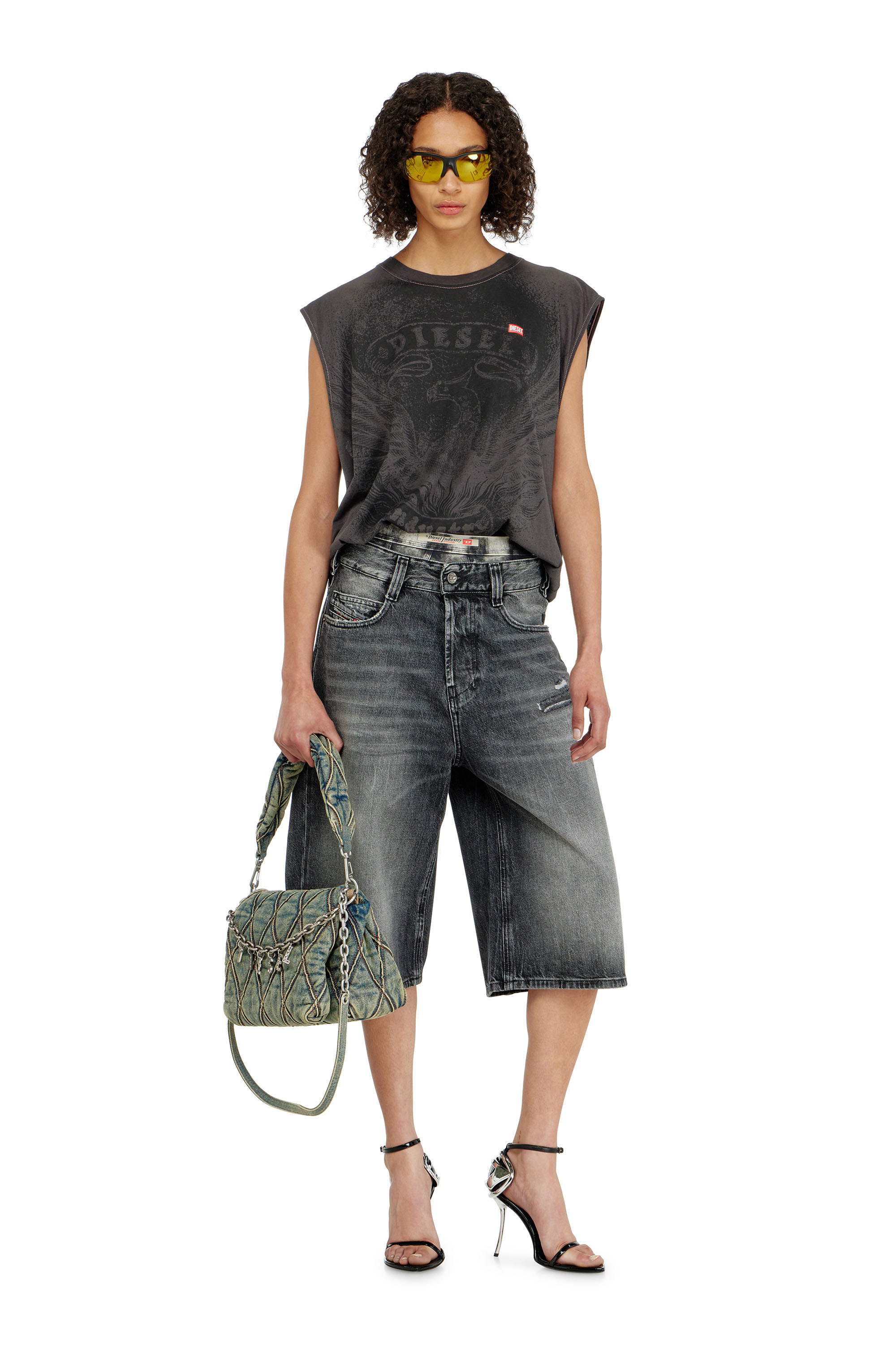 Diesel - D-ENIM-M-SHORT, Pantaloni corti relaxed in denim con rotture Unisex in ToBeDefined - 2