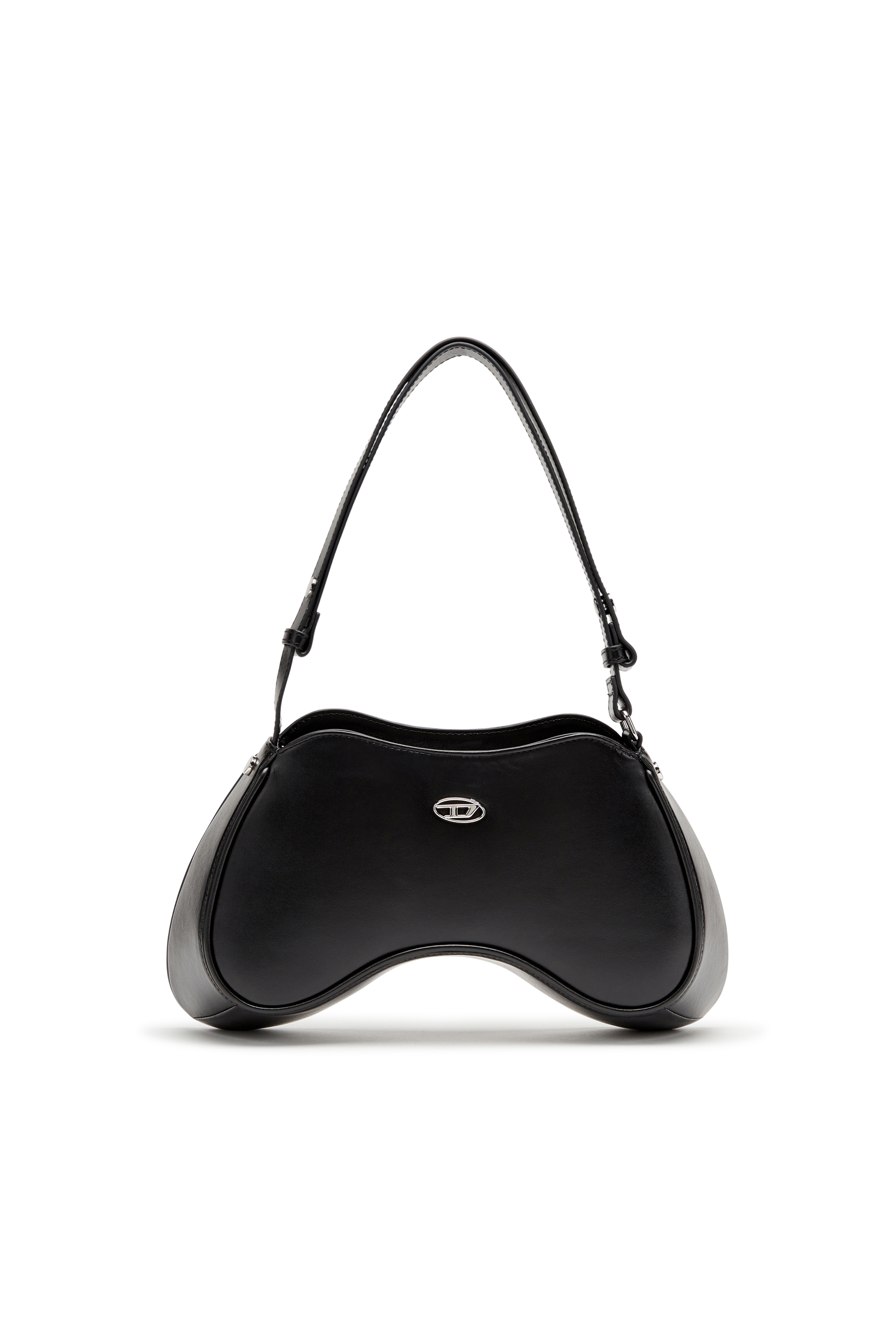 Diesel - PLAY SHOULDER, Play-Borsa a spalla in pelle semilucida Donna in Nero - 1