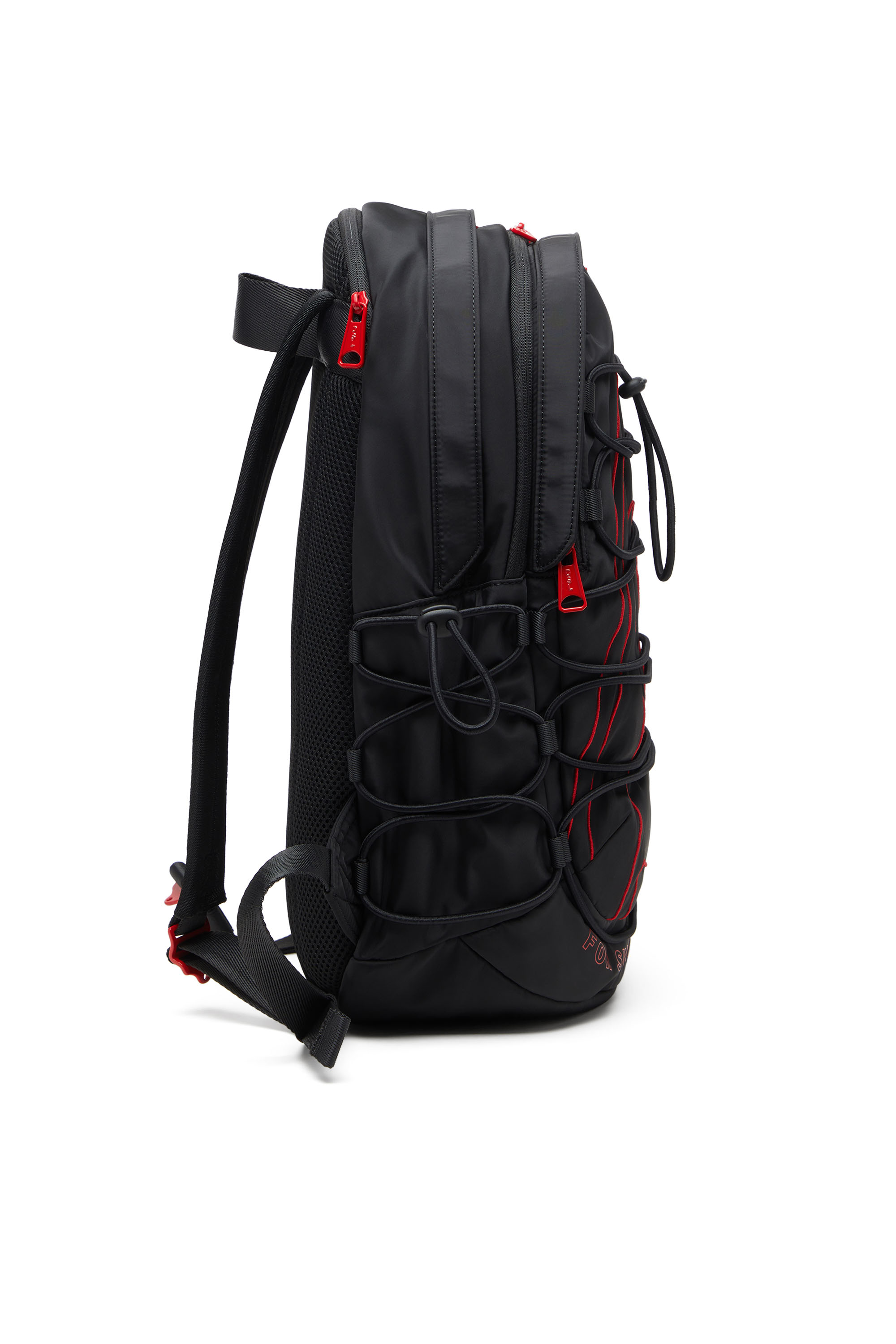 Diesel - TECH-D BACKPACK X, Unisex Tech-D-Rucksack aus Nylon mit Oval D-Stickerei in Schwarz - 4