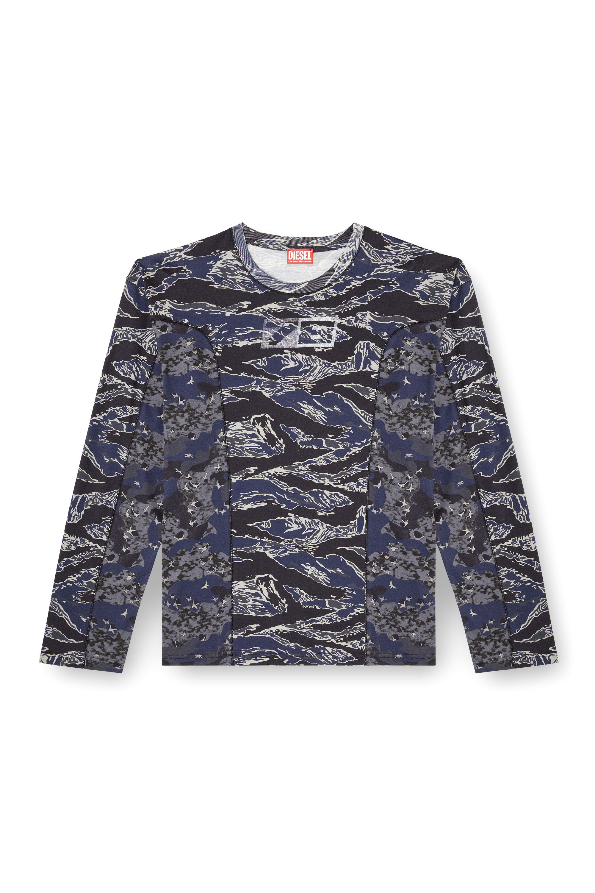 Diesel - T-BOXT-LS-CURT, T-shirt à manches longues avec imprimés camouflage mélangés Homme in ToBeDefined - 4