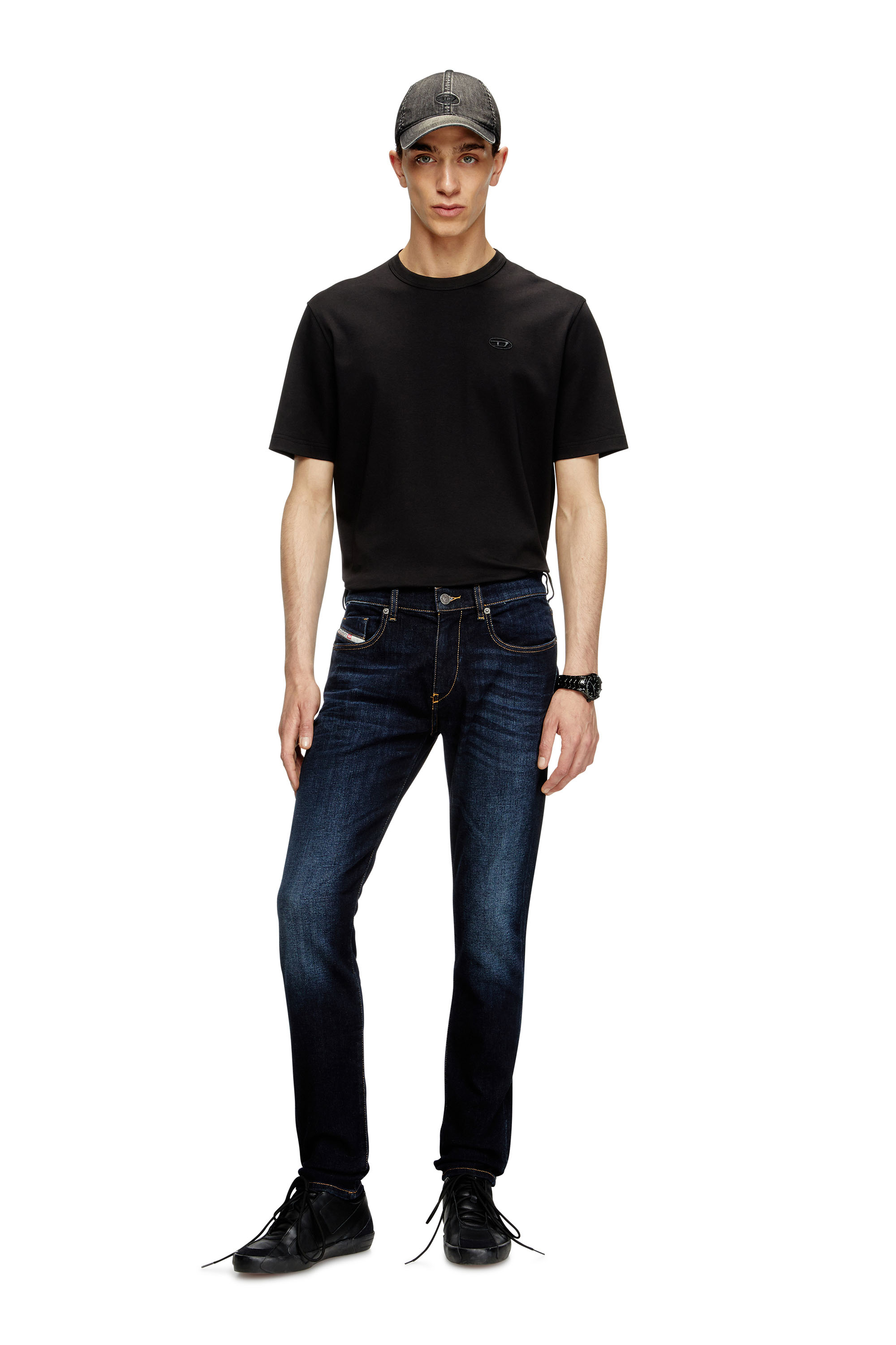 Slim Jeans 2019 D-Strukt 009ZS, Blu Scuro Diesel - Slim Jeans 2019 D-Strukt 009ZS Uomo, Blu Scuro - Image 1