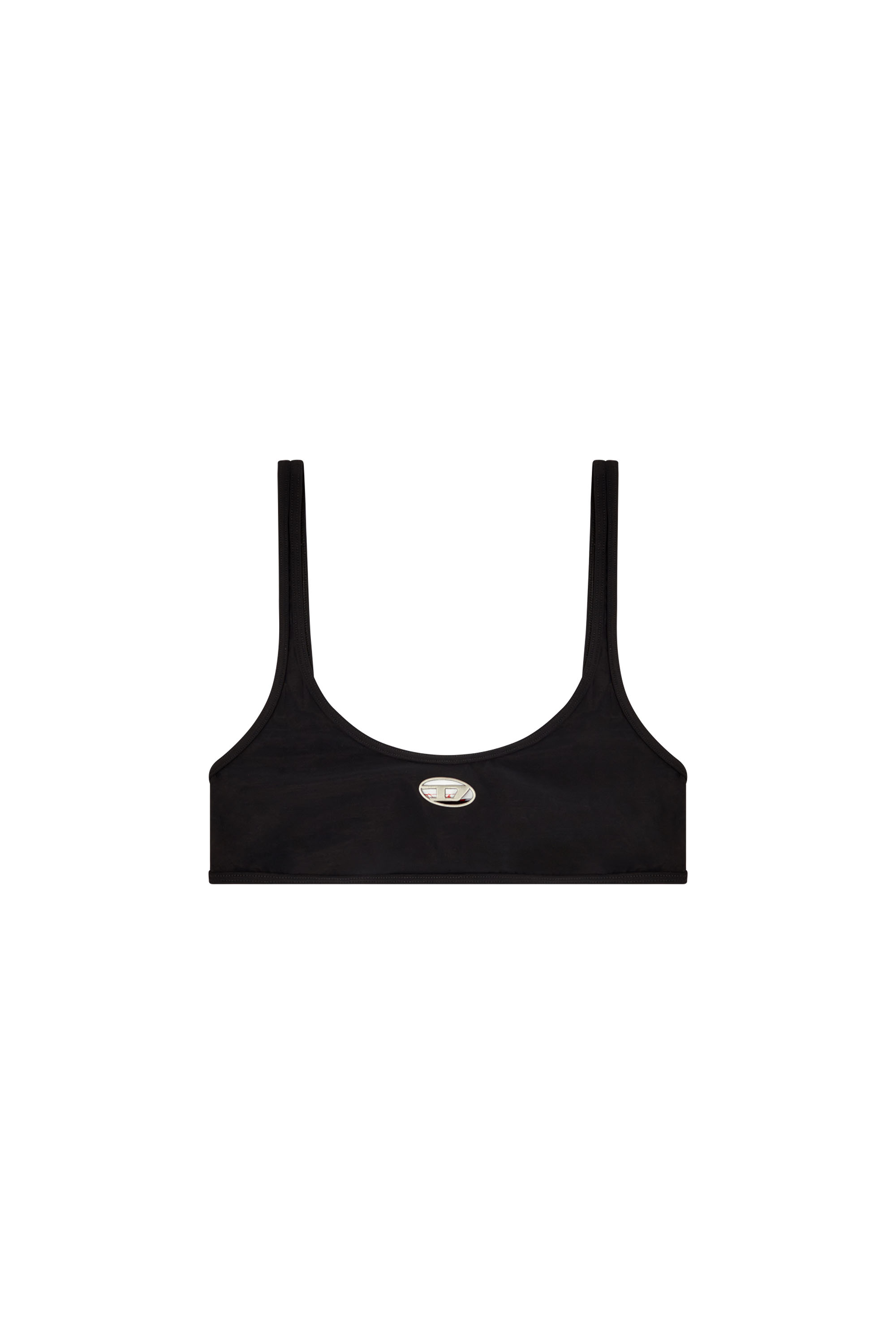 Diesel - UT-BRA-TOP-UTLT, Top bikini con logo cut-out Donna in Nero - 4