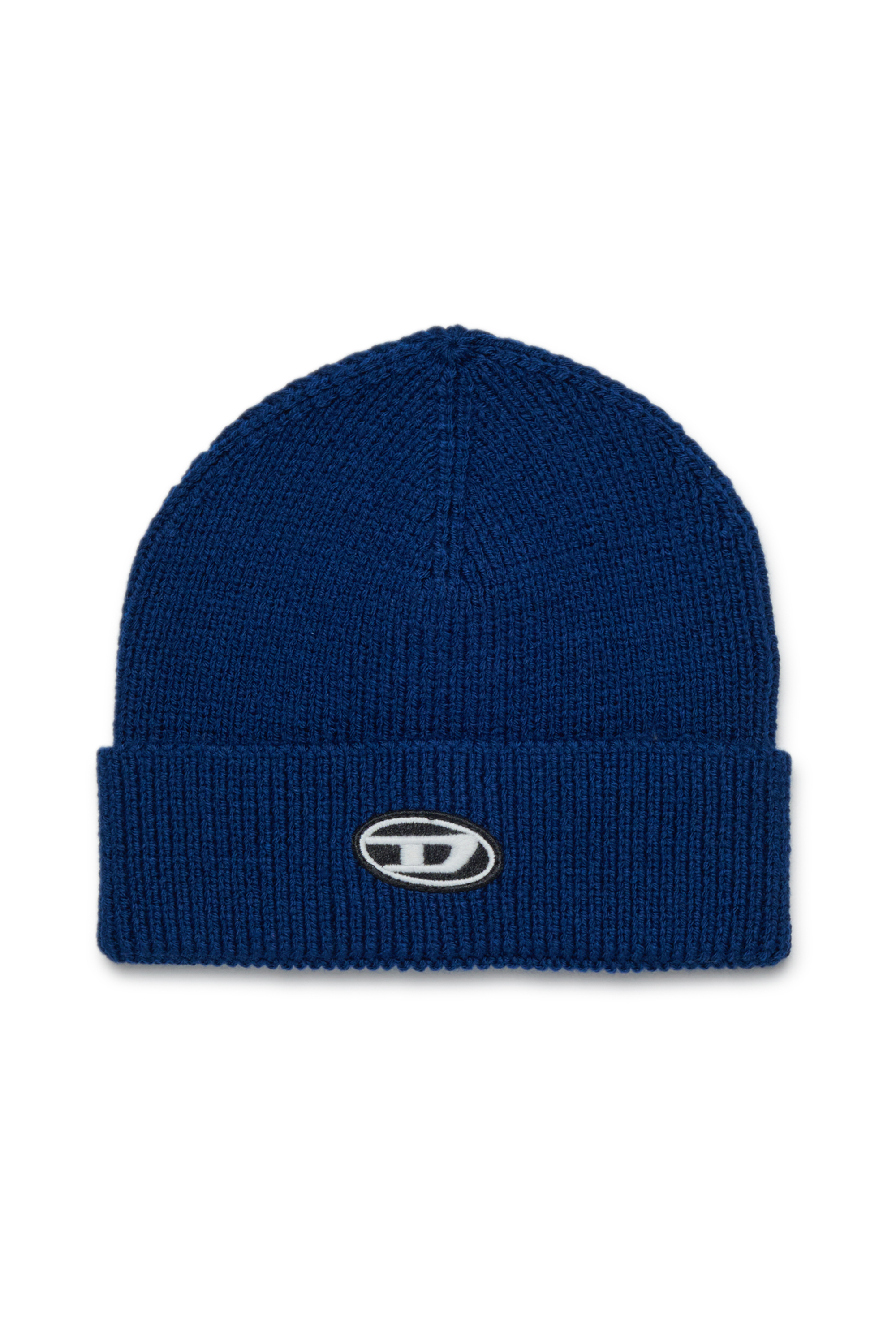 Diesel - FLYB, Bonnet en laine mélangée avec revers Mixte in Bleu - 1