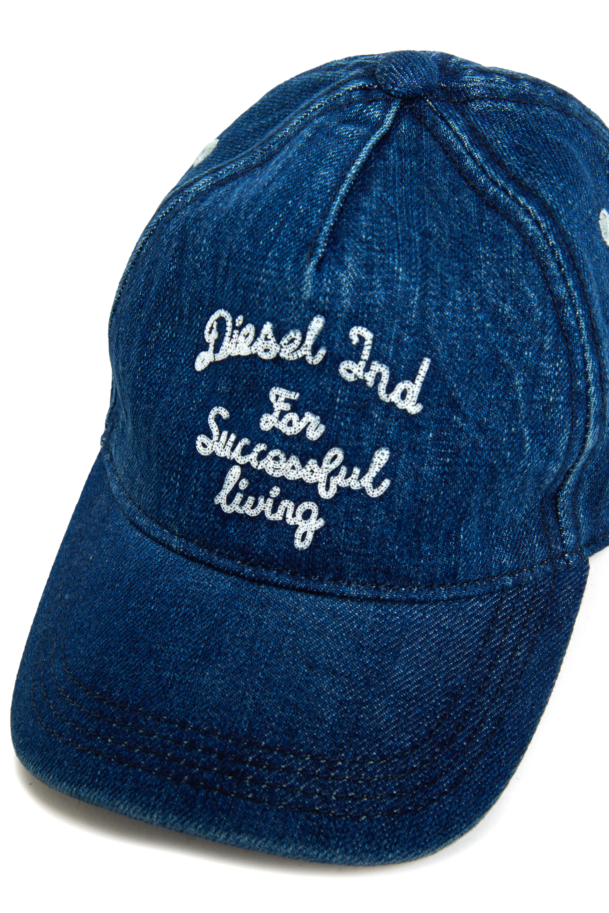 Diesel - FERMYB, Cappellino da baseball in denim con ricamo Uomo in Blu - 3