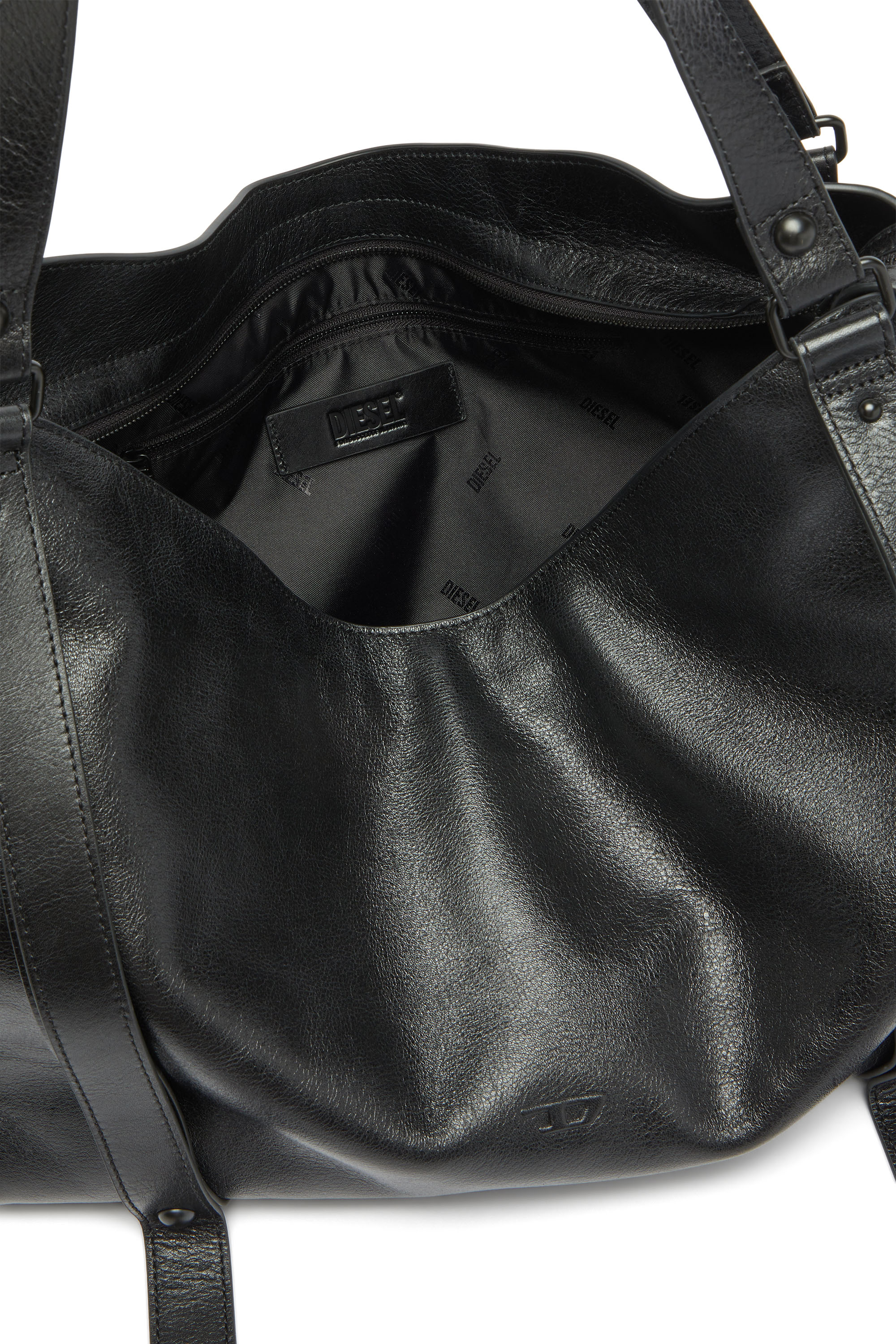 Diesel - D-ONE TOPHANDLE L, Unisex D-One-Large Henkeltasche aus Leder in Schwarz - 3