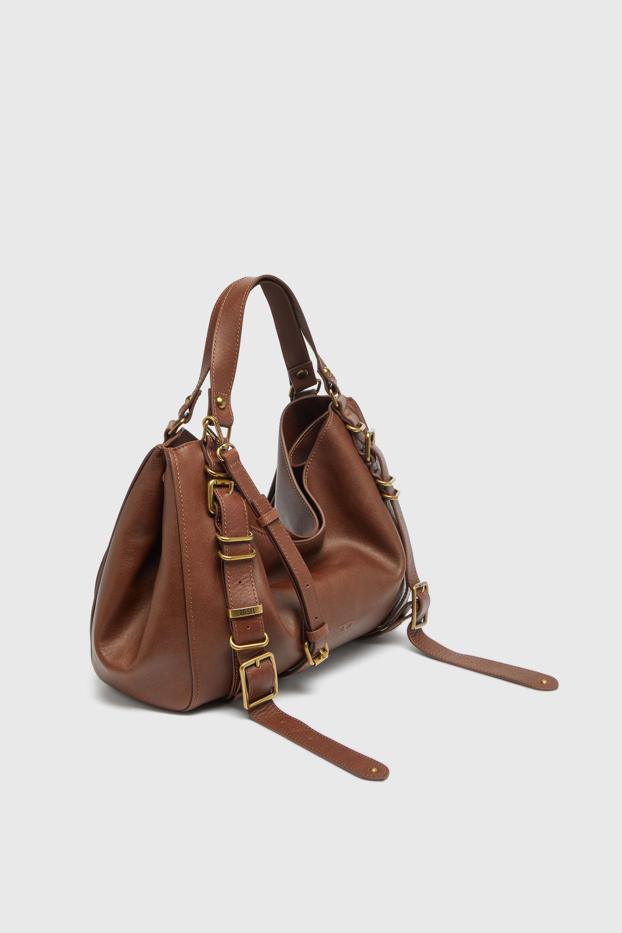 Diesel - D-ONE TOPHANDLE M, D-One-Borsa media a mano in pelle trattata Unisex in Marrone - 5