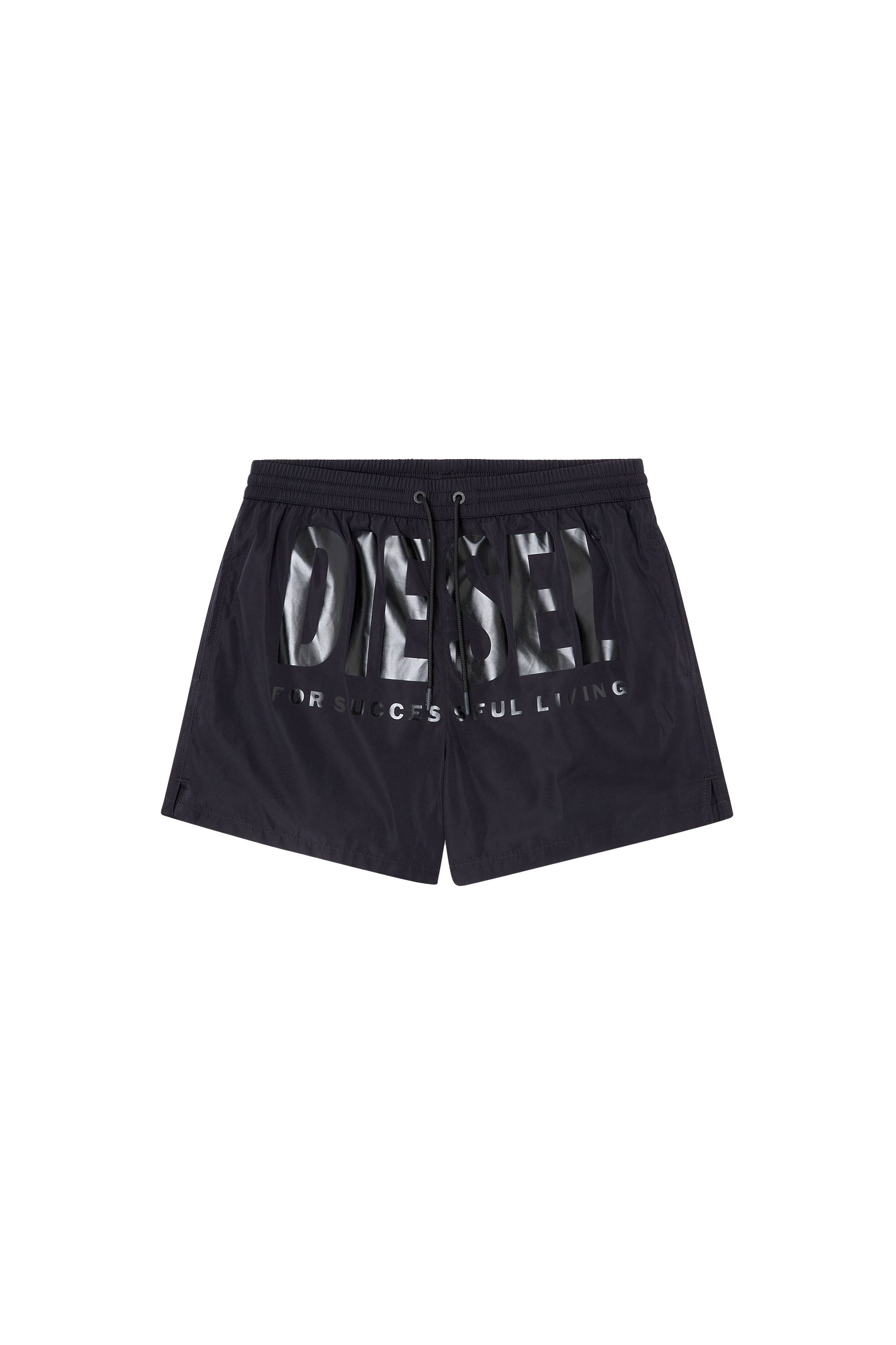 Diesel - KEN-37-D-CORE, Pantaloncini da mare con maxi logo Uomo in Nero - 4