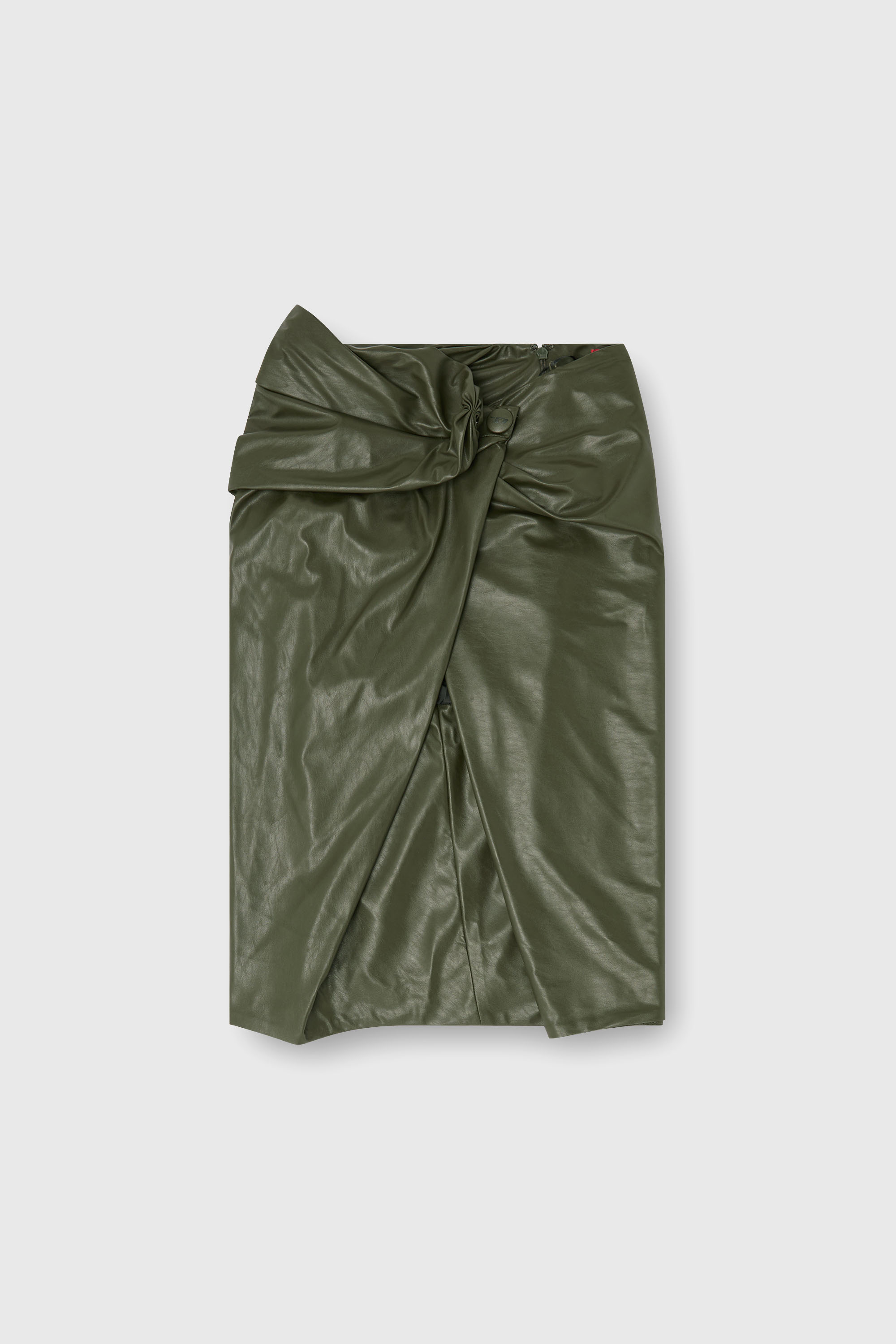 Diesel - O-DASLI, Jupe crayon drap&eacute;e avec fente Femme in Vert - 2