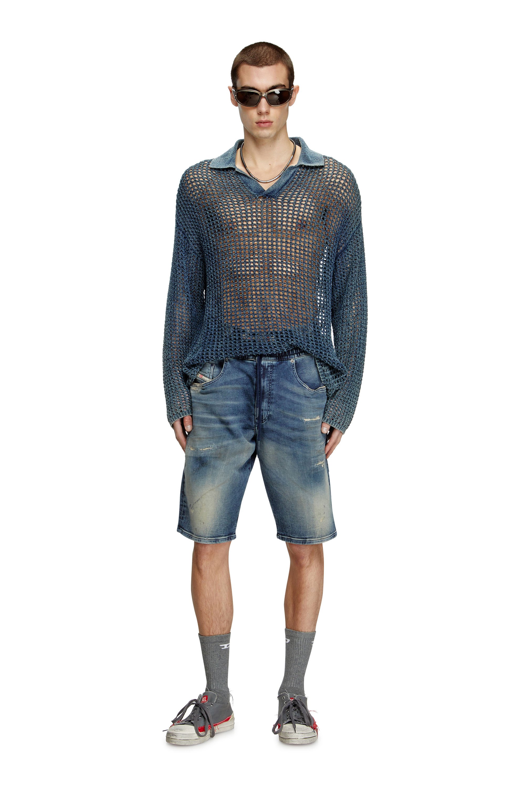 Diesel - 2033 D-KROOLEY-SHORT JOGG, Short chino en JoggJeans Homme in Bleu - 2