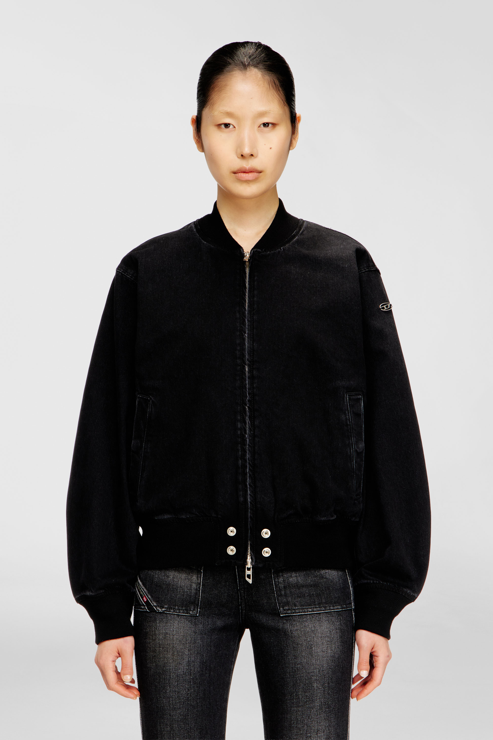 Diesel - D-GUZ, Blouson aviateur en denim Mixte in Noir - 1