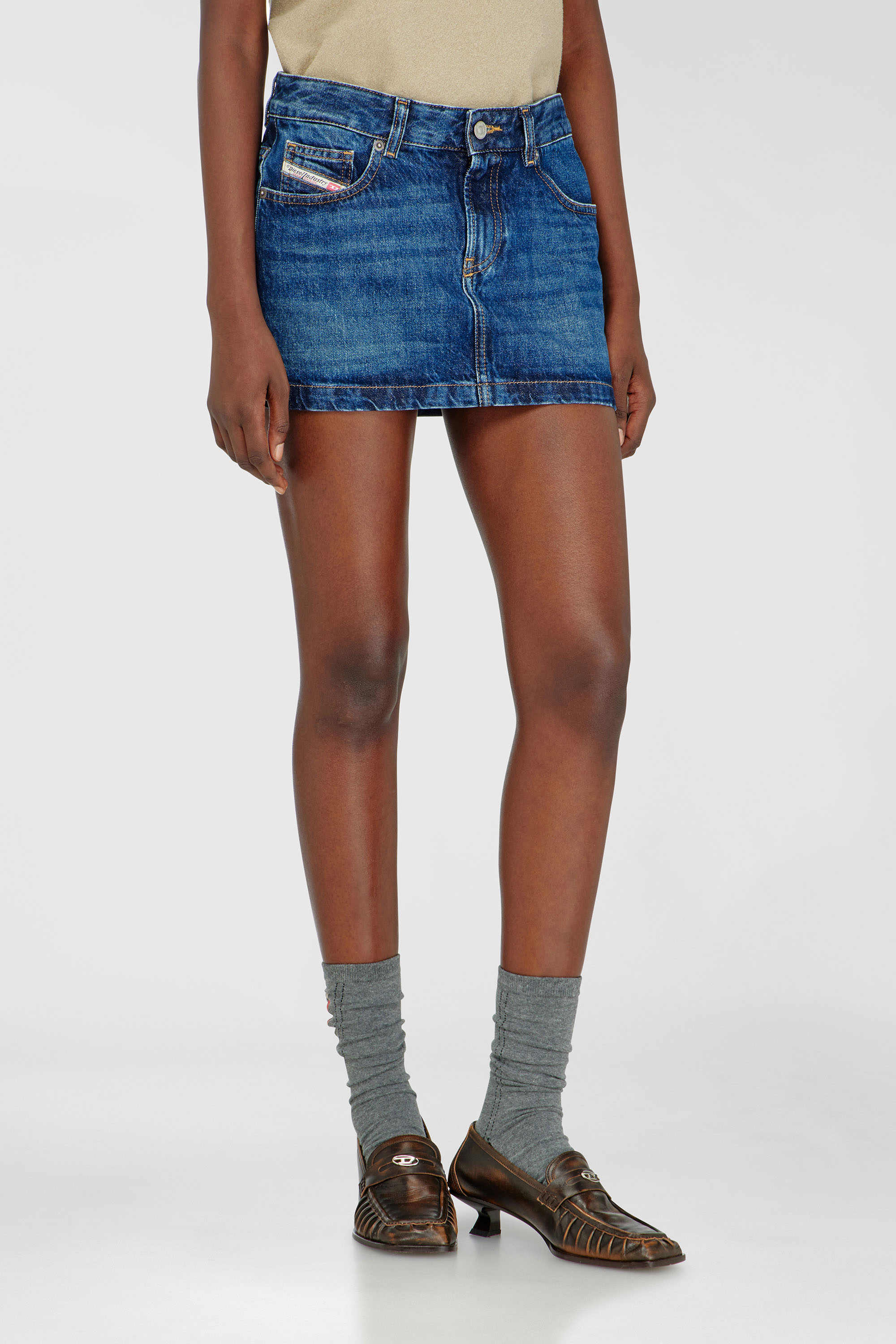 Diesel - DE-RON, Minijupe en denim Femme in Bleu - 2