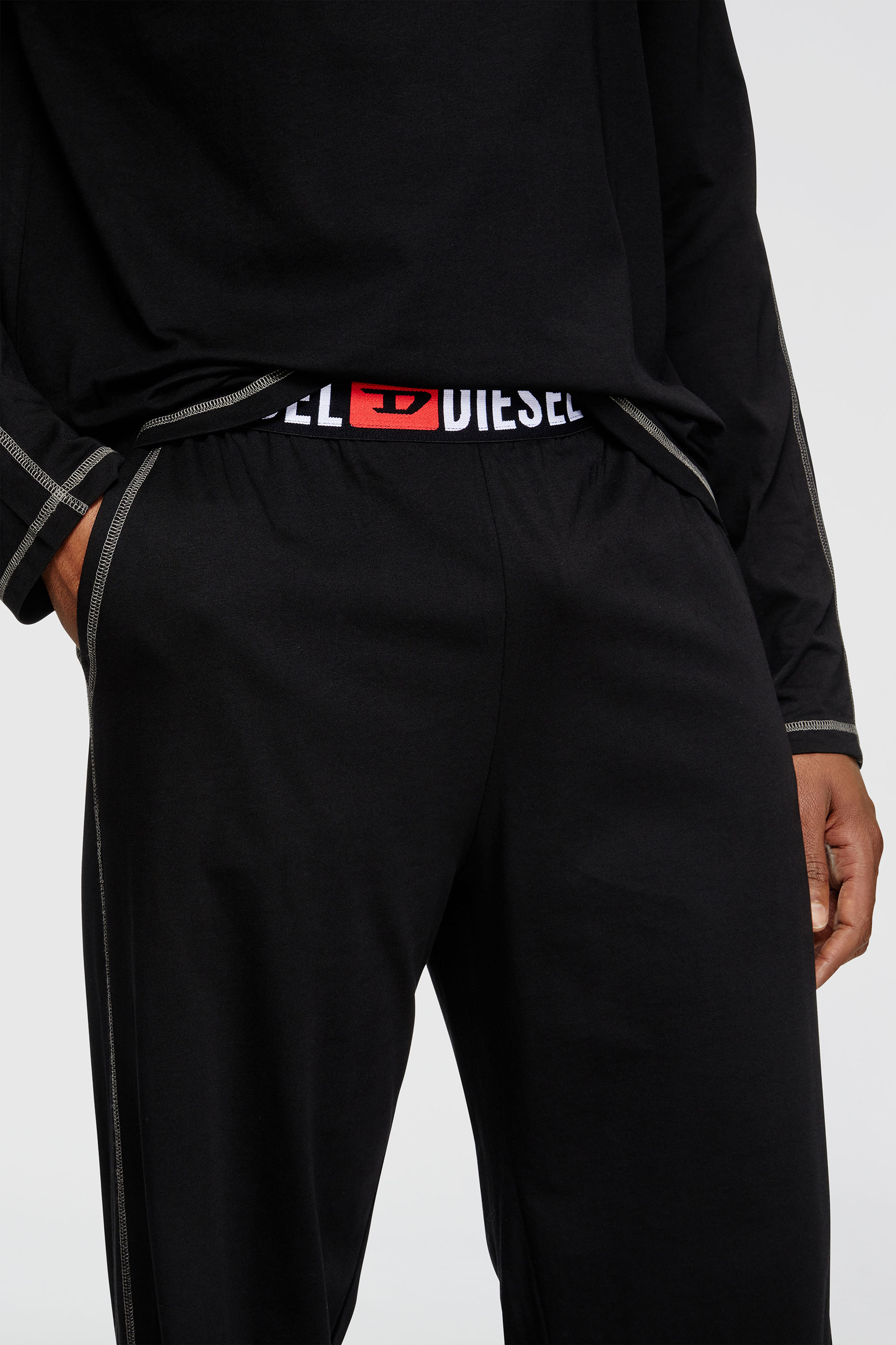 Diesel - SET-NOLAN-D-CORE, Pigiama in jersey di cotone Uomo in Nero - 4