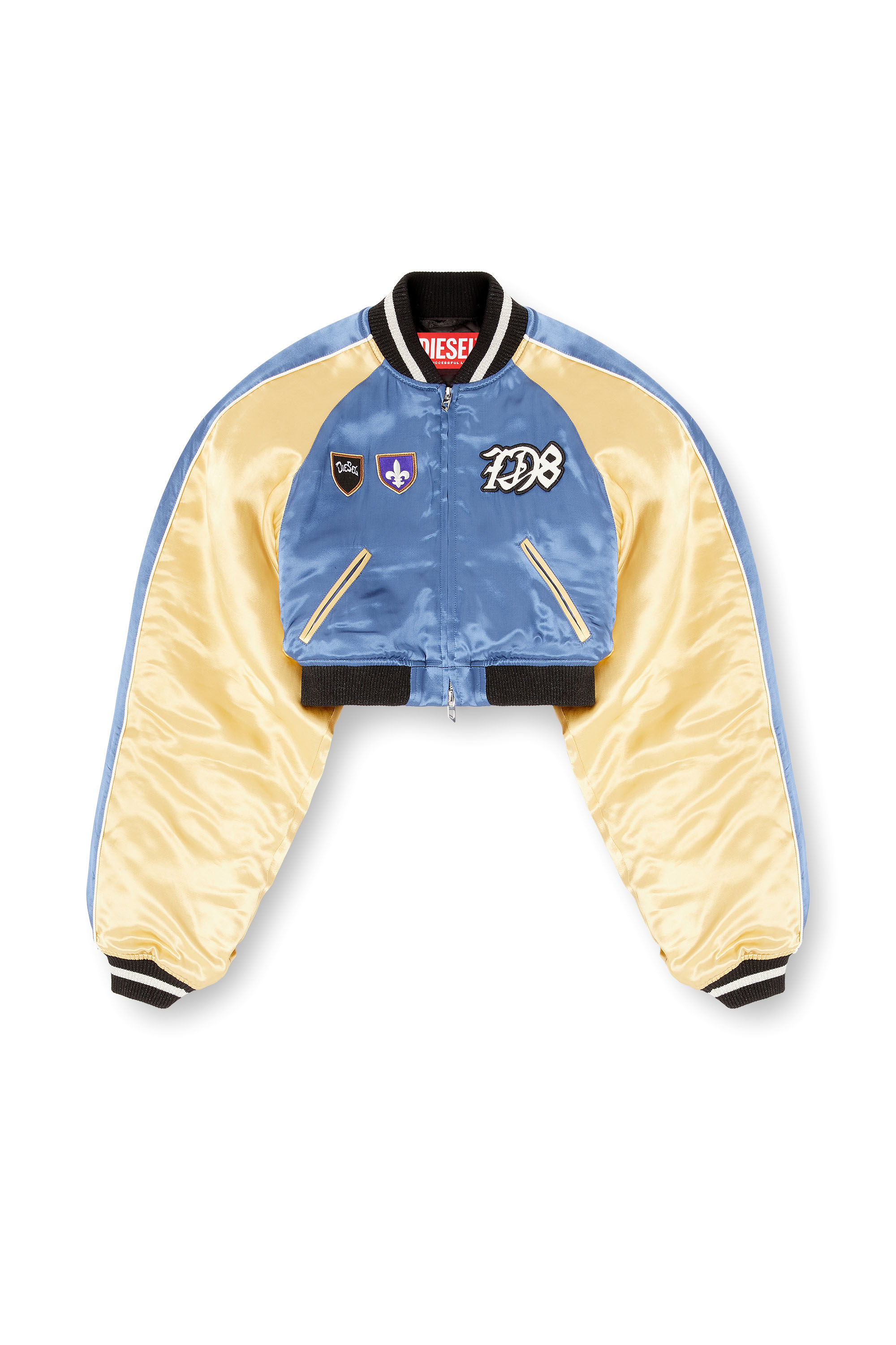 Diesel - G-OSPEL-CP, Woman's Cropped satin souvenir jacket in null - 3