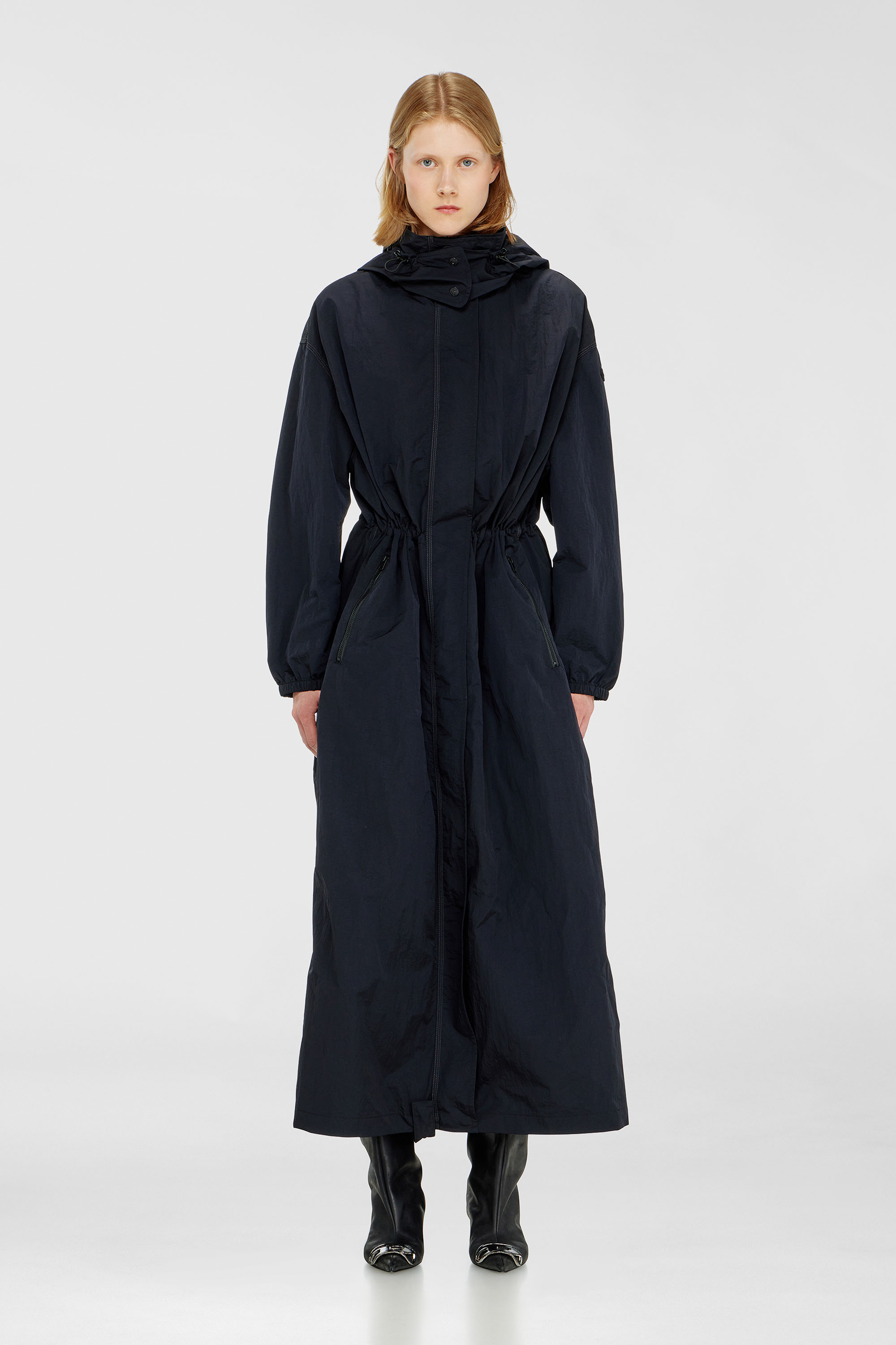 Diesel - G-ASTER-T1, Trench en nylon avec capuche amovible Femme in Bleu - 1