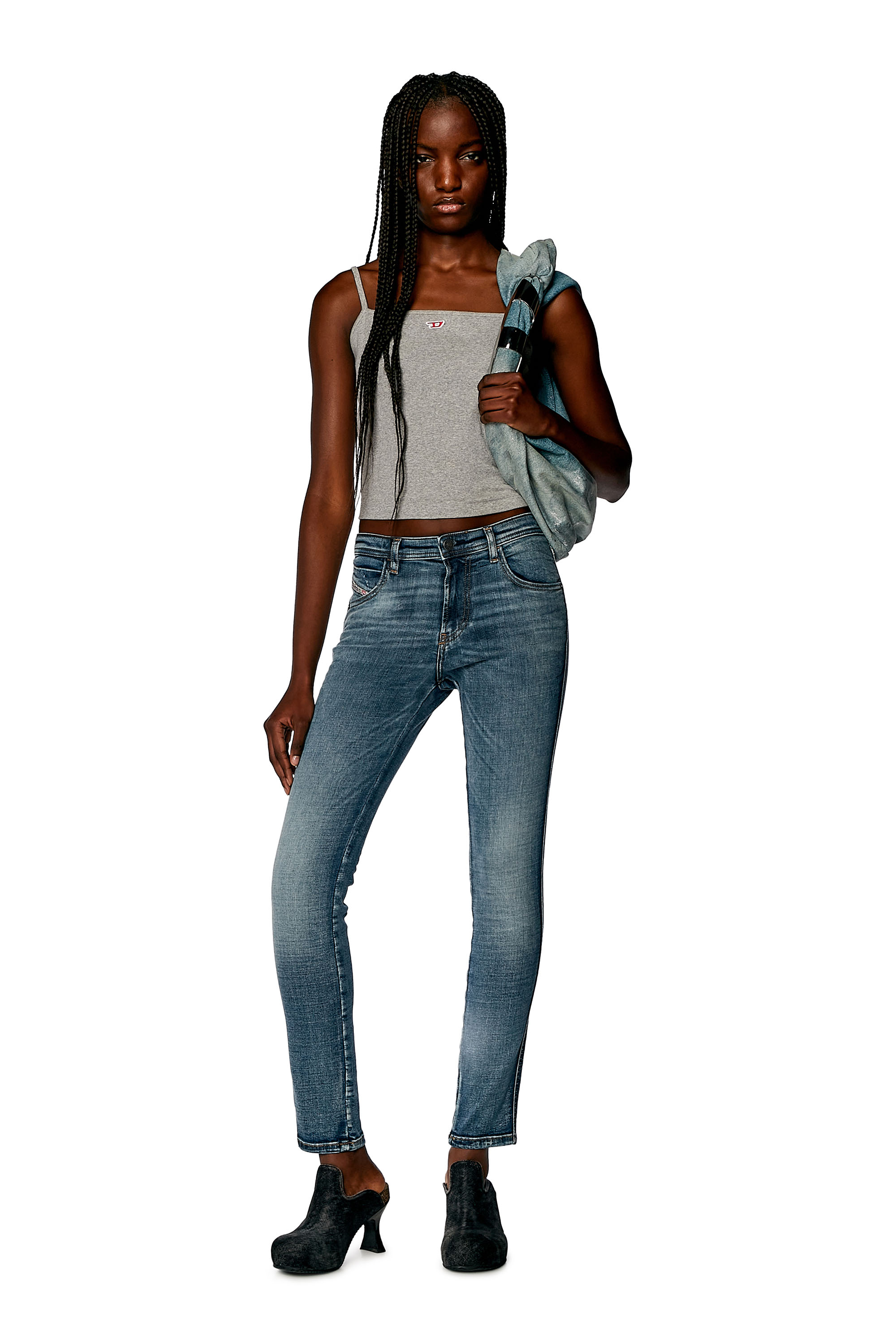 Diesel - Skinny Jeans 2015 Babhila 0PFAW, Blu medio - Image 1