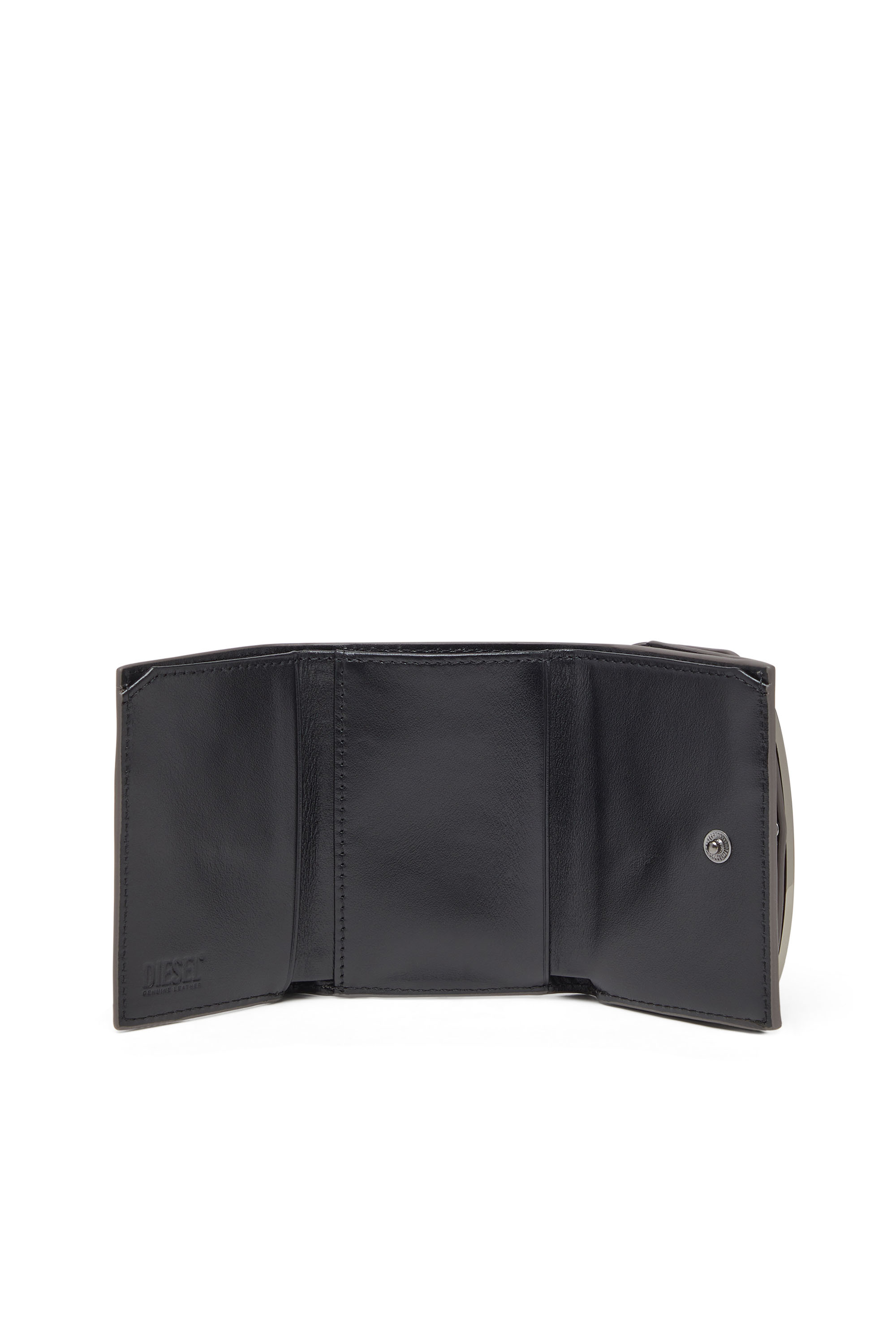 Diesel - 1DR TRI FOLD COIN XS II, Damen Trifold-Portemonnaie aus Hochglanz-Leder in Grau - 3
