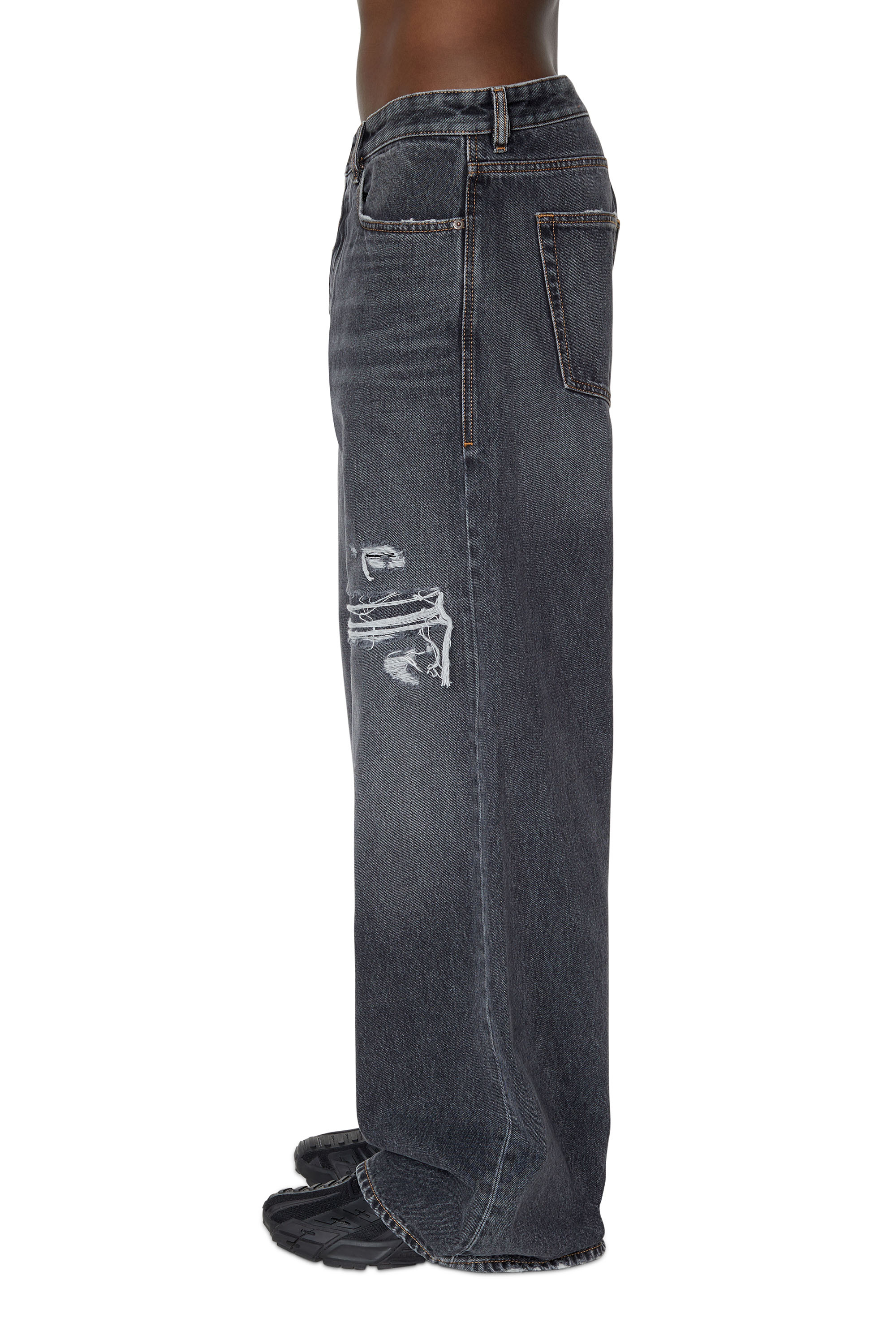 Diesel - D-Rise 007F6 Straight Jeans, Schwarz/Dunkelgrau - Image 4