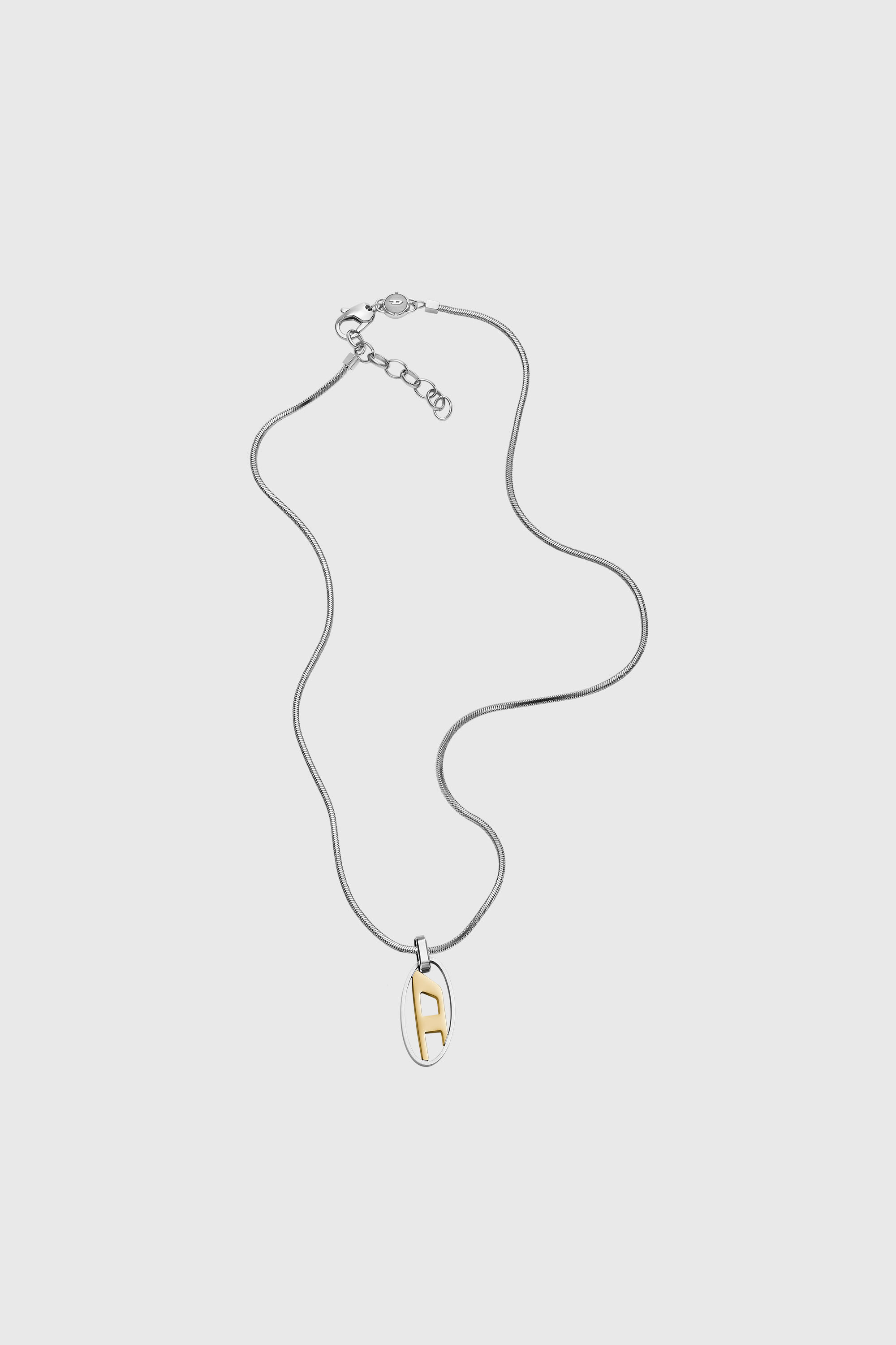 Diesel - DX1421, Collana in acciaio inossidabile bicolore con ciondolo Unisex in Argento - 1