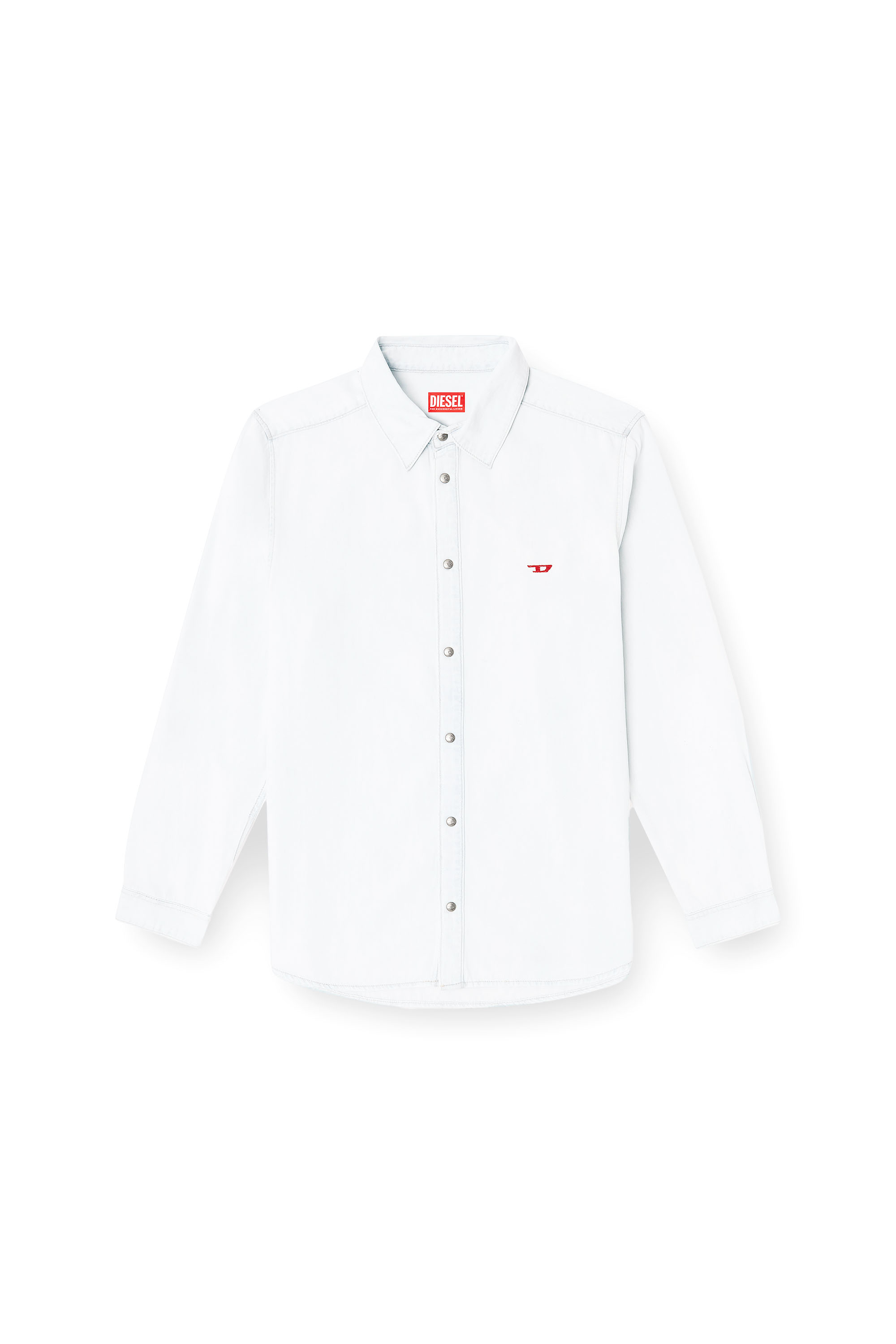 Diesel - D-SIMPLY, Camicia in denim effetto bleach Uomo in Blu - 3