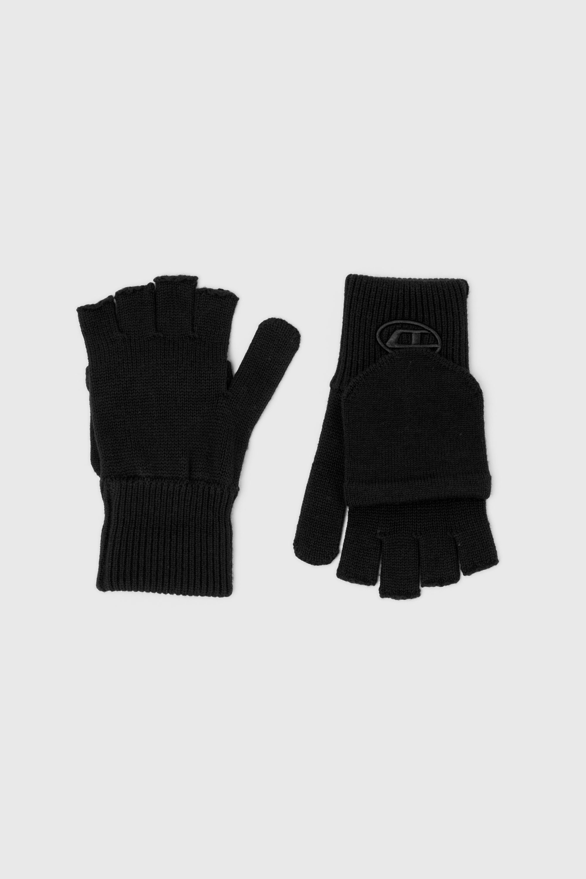 Diesel - K-CODY-B, Gants en m&eacute;lange de laine avec logo Oval D Mixte in Noir - 2