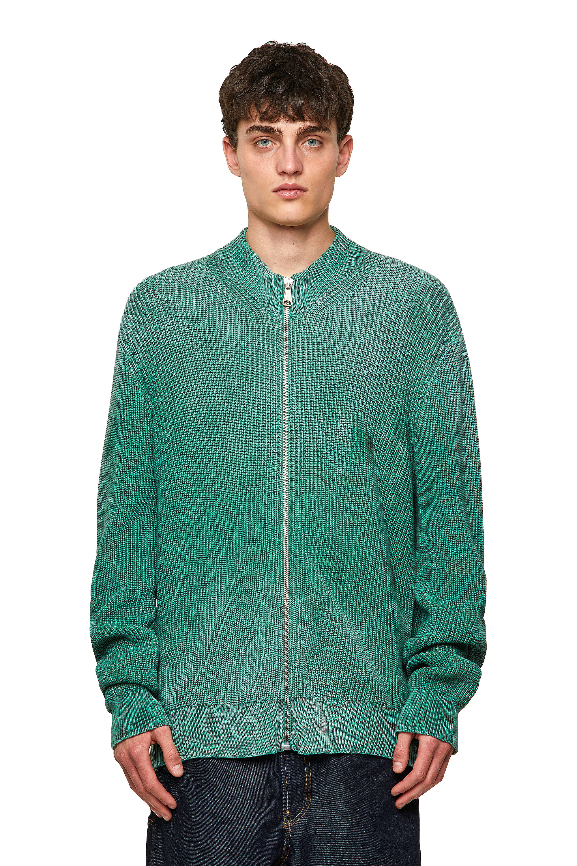 K-KENTUCKY ZIP, Vert - Pull Maille
