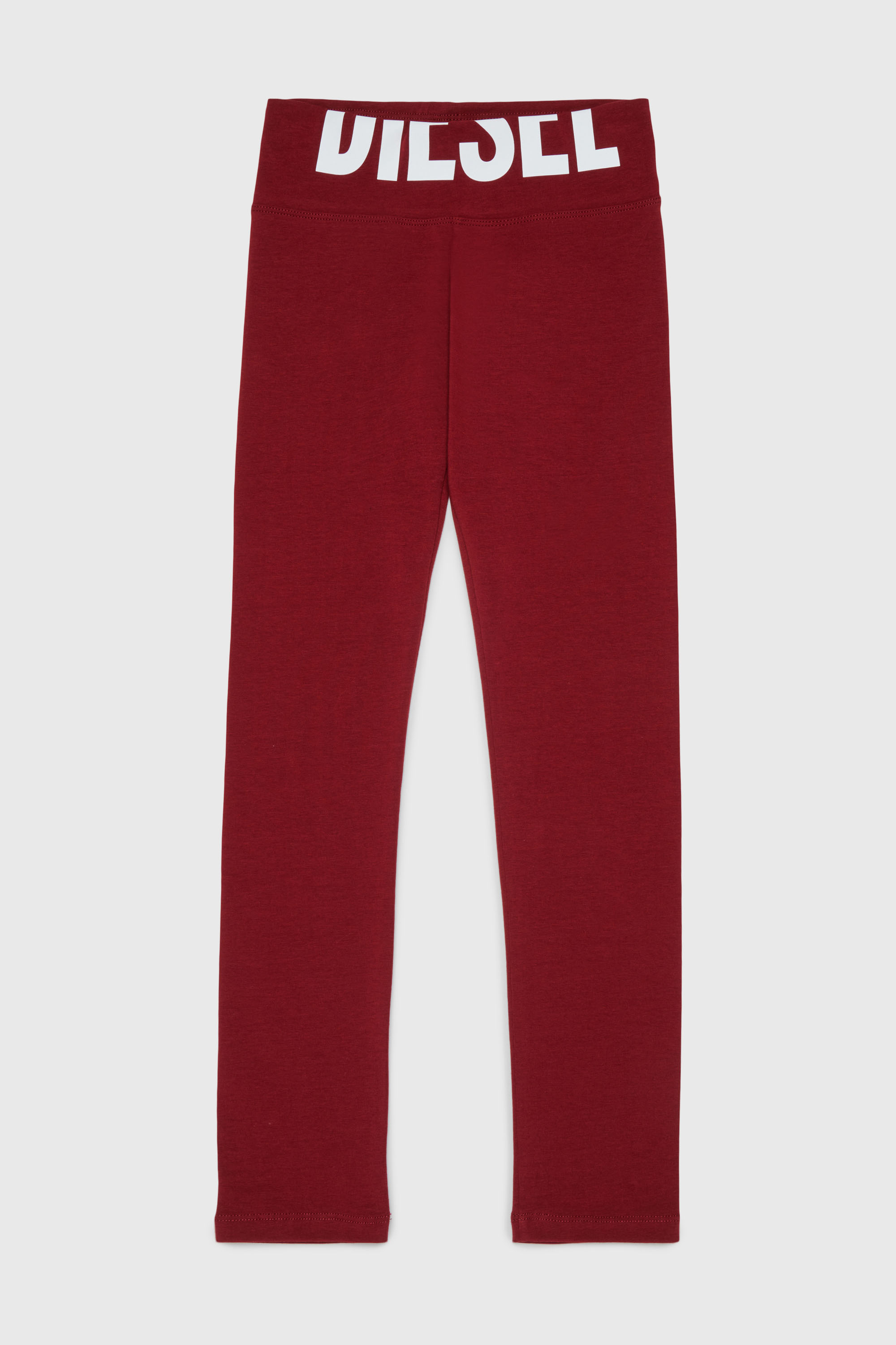 Diesel - PCEFY, Leggings en coton avec logo d&eacute;coup&eacute; Femme in Rouge - 1