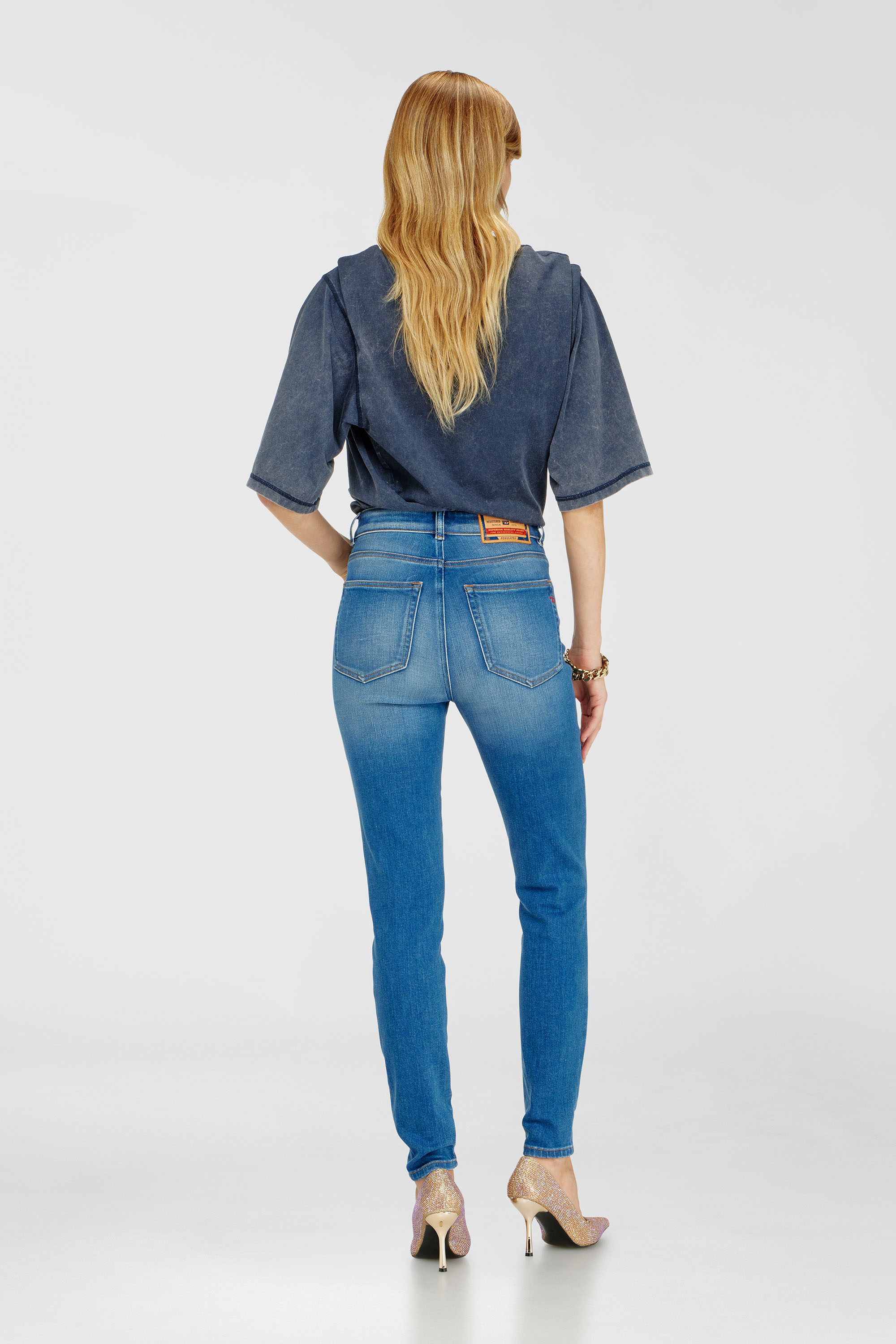 Diesel - Skinny Jeans 1984 Slandy-High 09Q79 Donna, Blu medio - Image 2