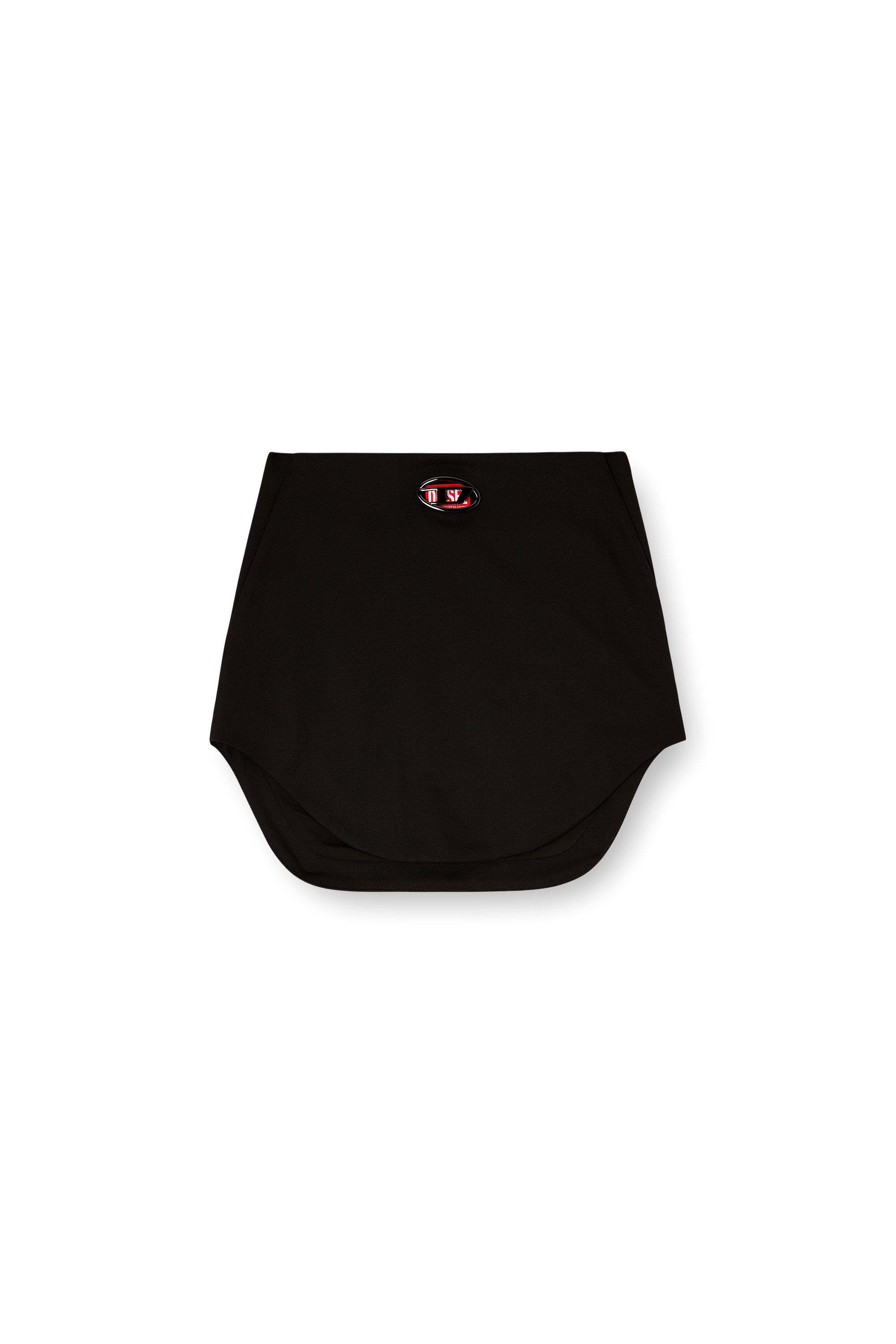 Diesel - O-LIVERY, Minigonna in misto lana con placca Oval D Donna in Nero - 2