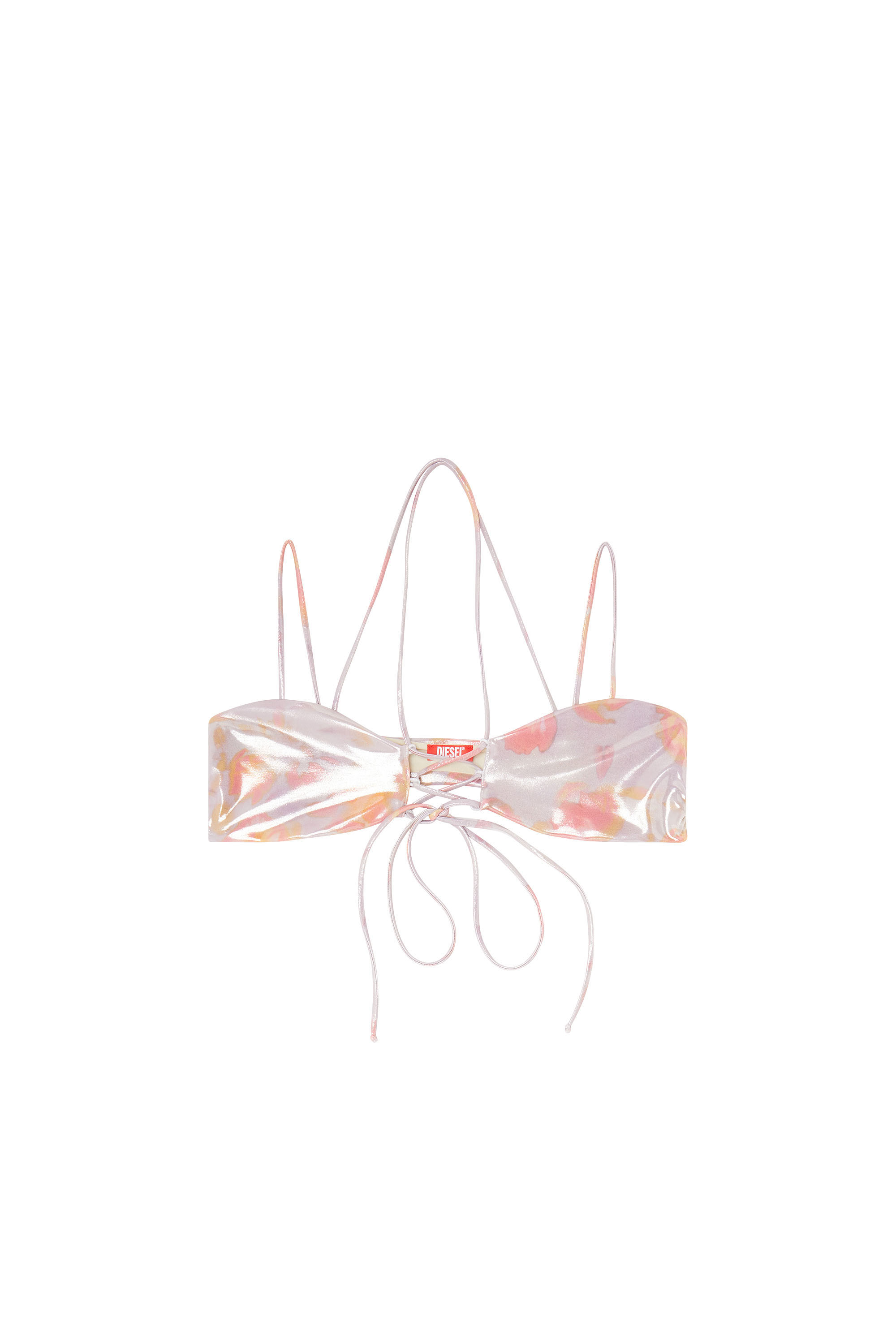 Diesel - NADINE-UTLT, Haut de bikini &agrave; bretelles m&eacute;talliques &agrave; motif fleuri Femme in Violet - 3