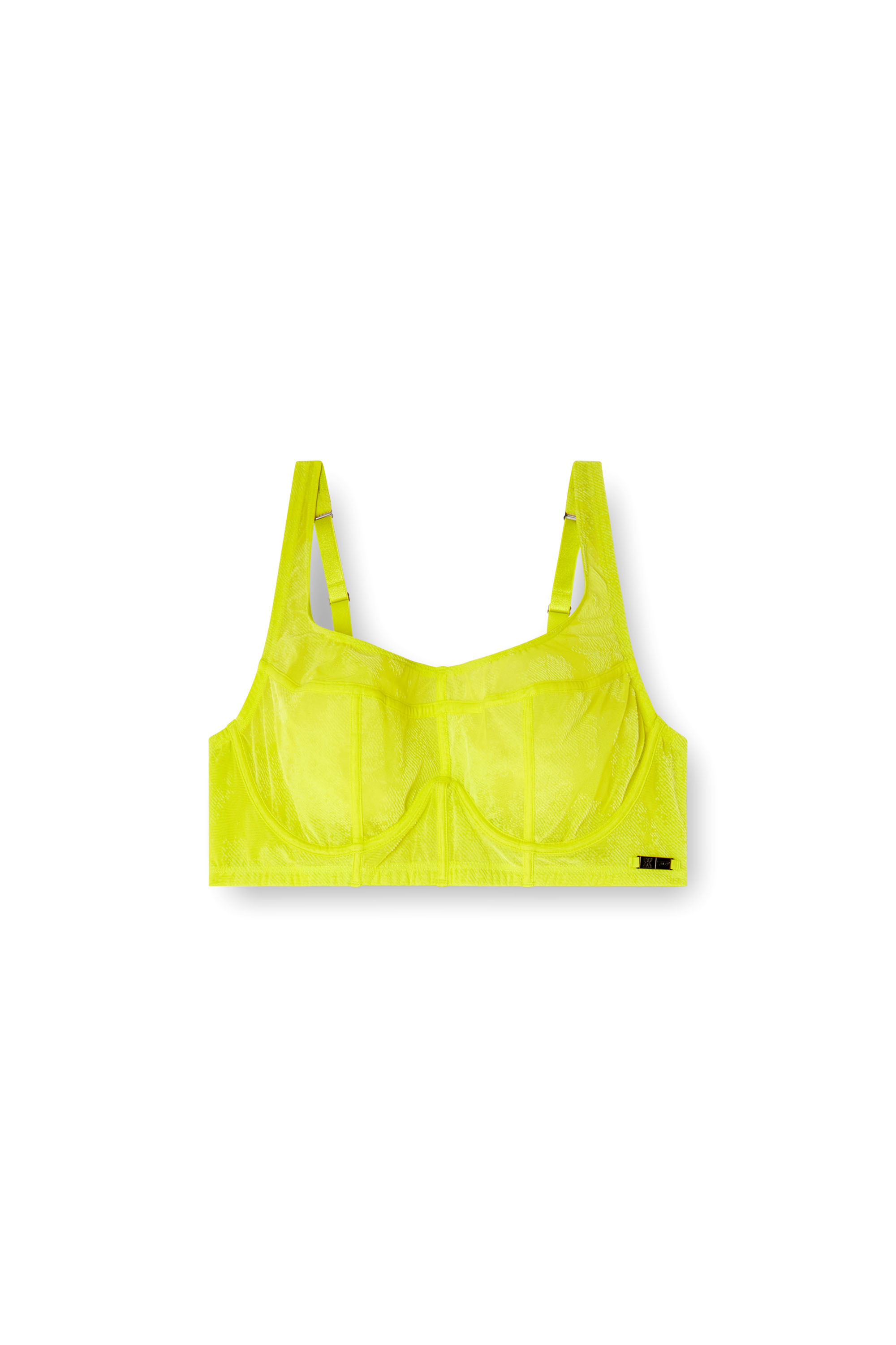 Diesel - C-LONGLINE-BRA, Reggiseno longline in rete floccata Donna in Verde - 4