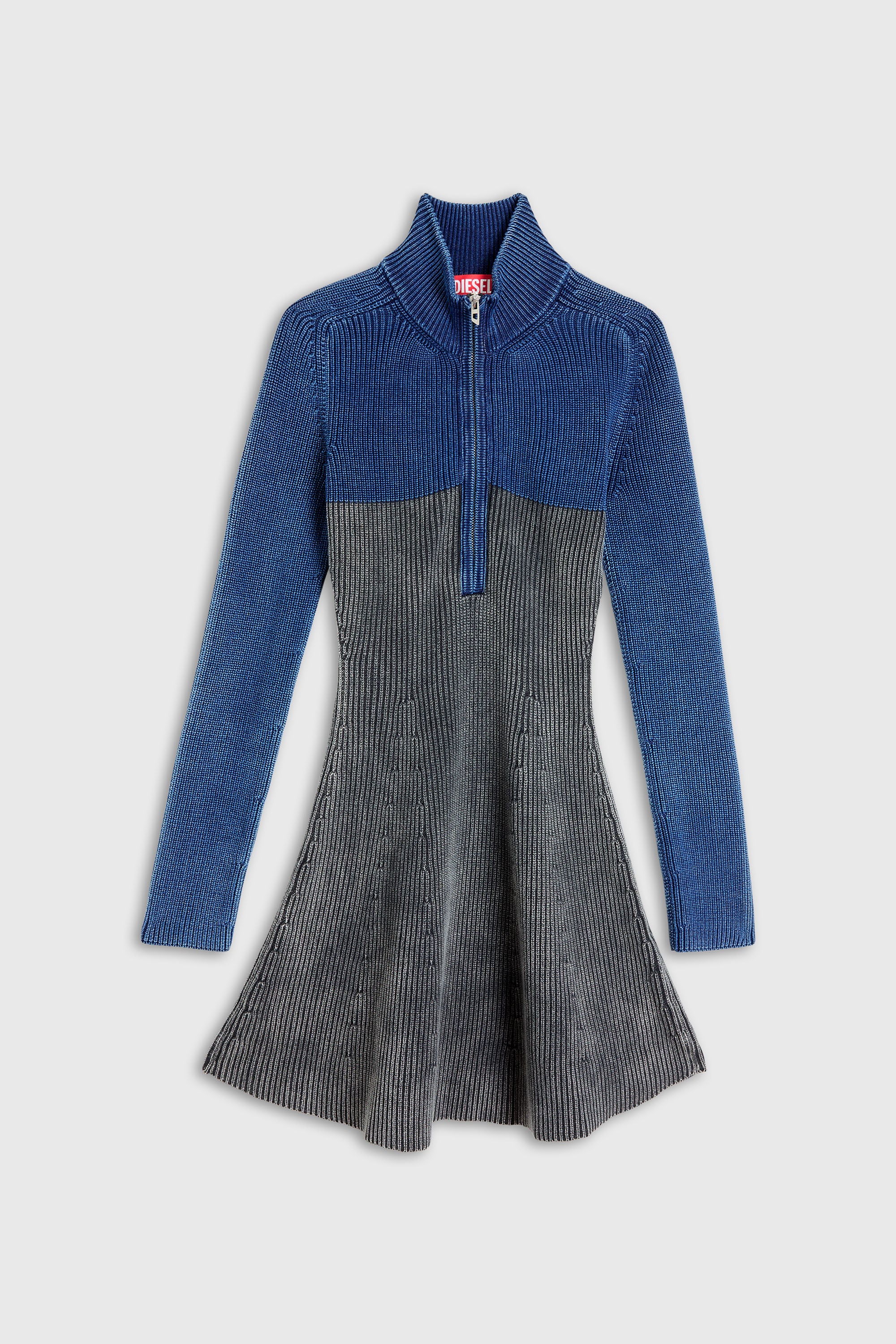 Diesel - M-HERMOSA, Abito mini a costine effetto denim bicolore Donna in Multicolor - 1