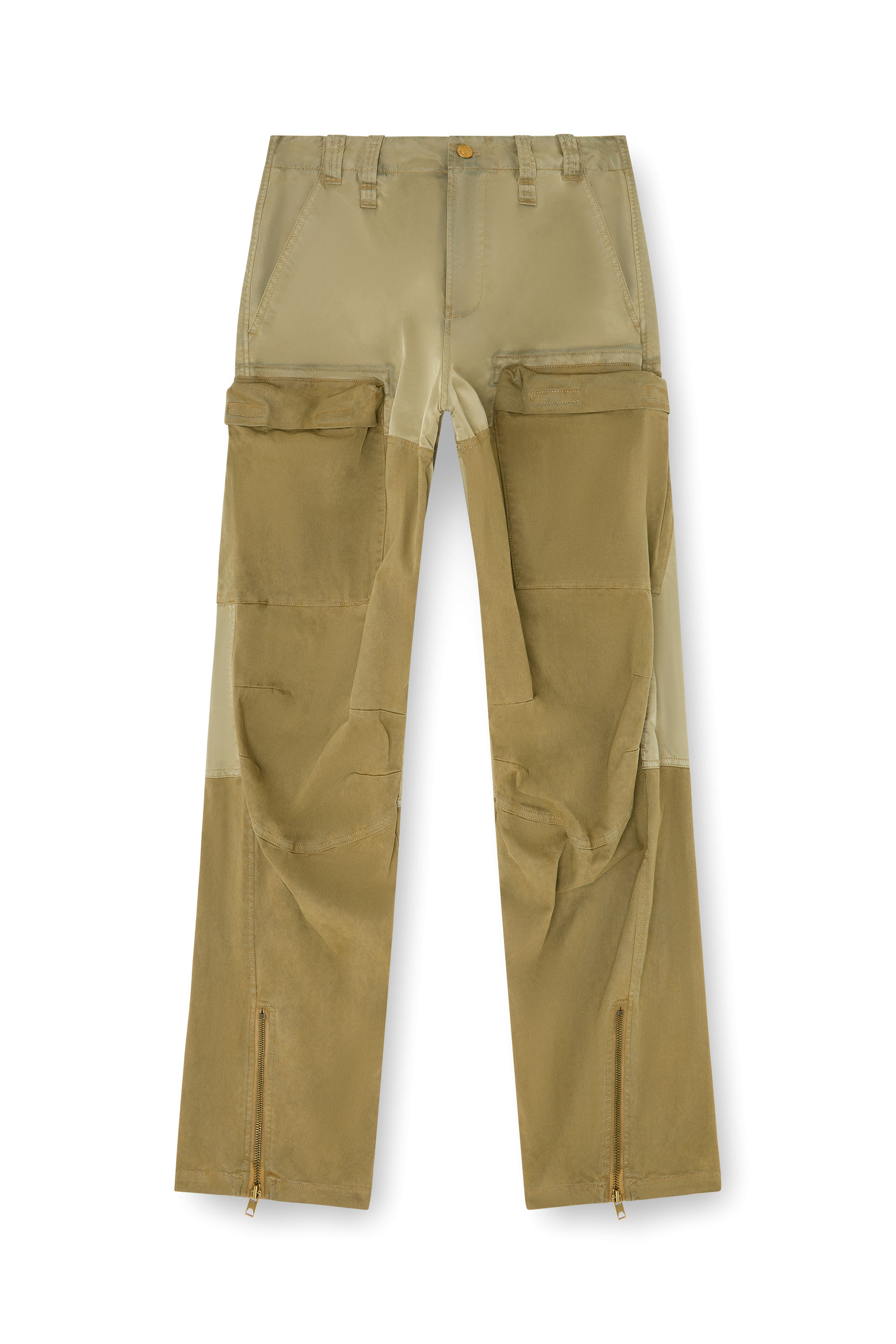 Diesel - P-ARKER, Pantaloni cargo in cotone e nylon Donna in Verde - 4