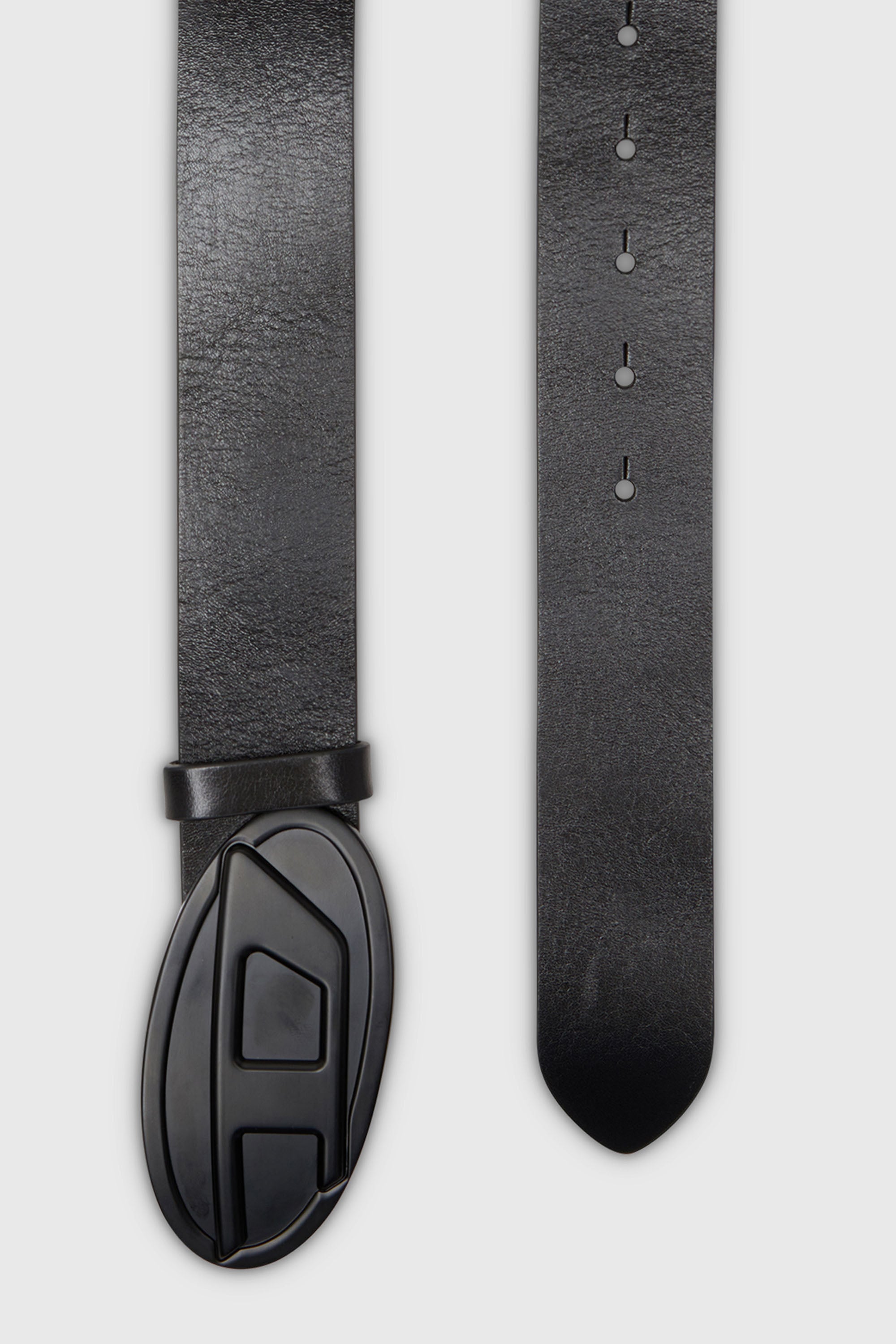 Diesel - B-1DR 2.0, Ceinture 4 cm en cuir avec plaque Oval D Femme in Noir - 2