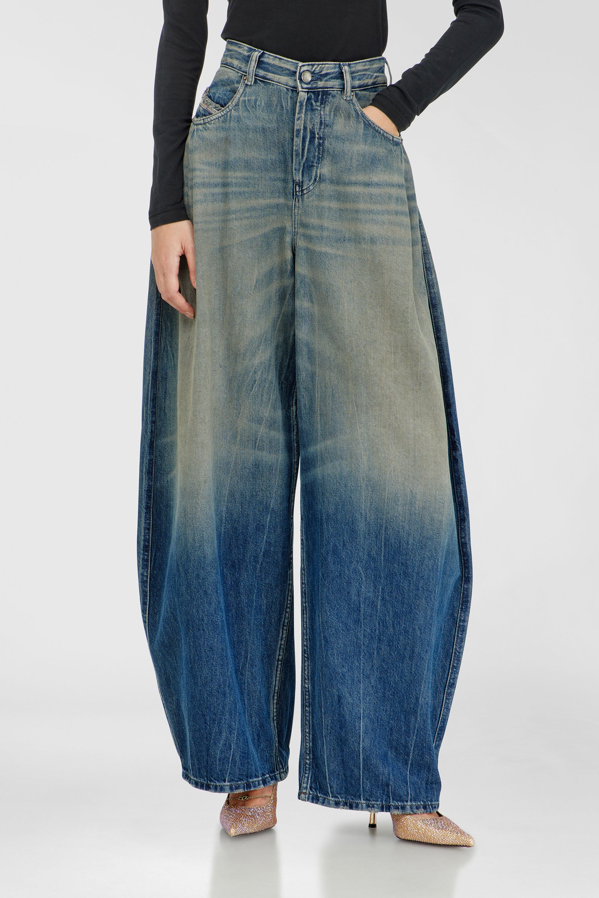 Diesel - Relaxed Jeans 1987 D-Khelz 09Q72 Femme, Bleu Fonc&eacute; - Image 1