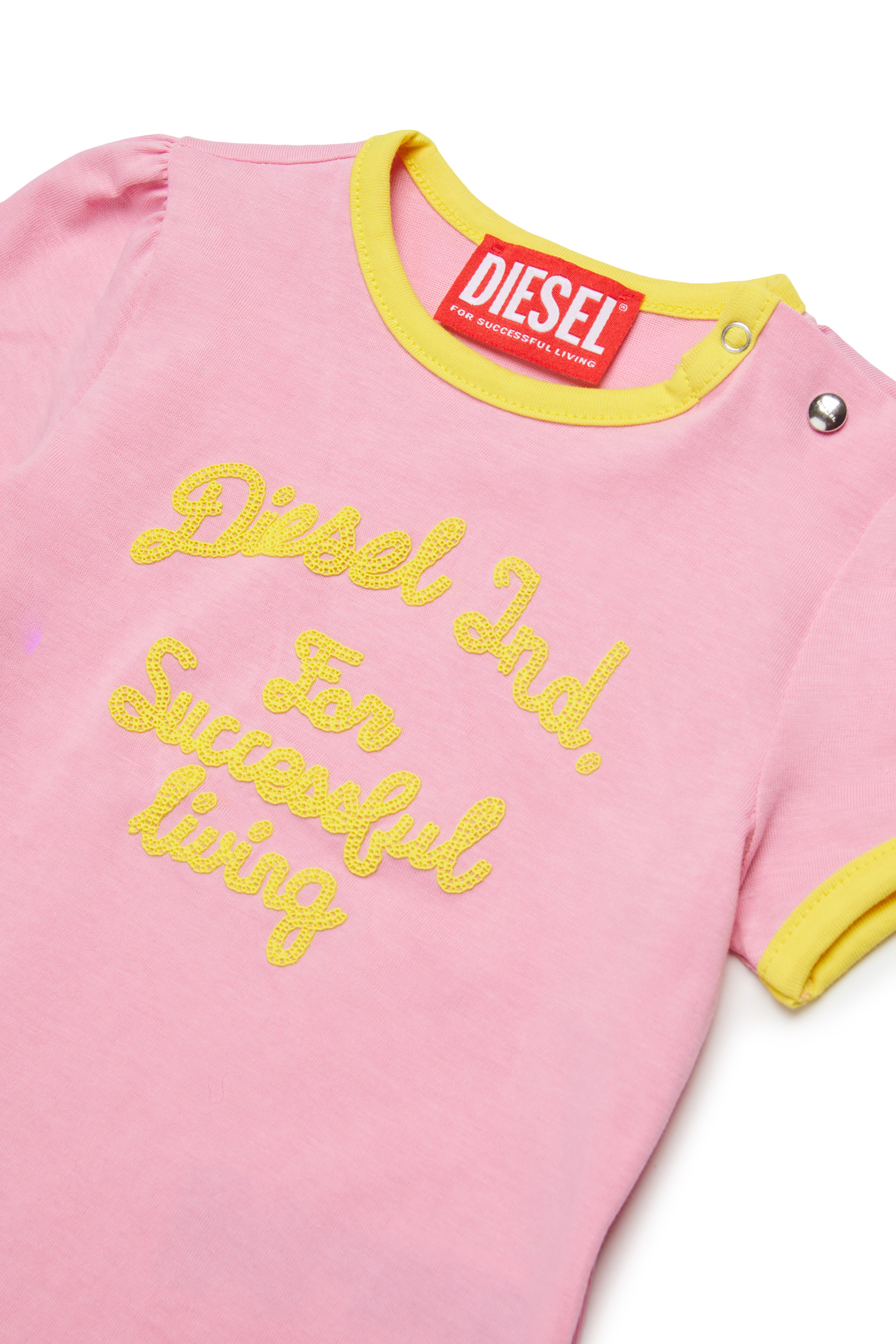 Diesel - TELAB, T-shirt &agrave; anneau avec broderie Femme in Rose - 3