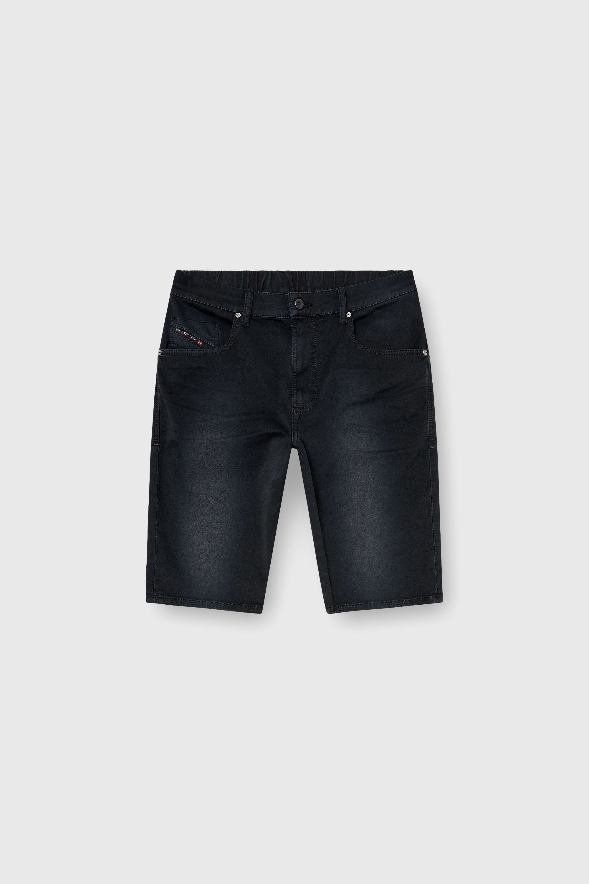 Diesel - 2033 D-KROOLEY-SHORT-BW JOGG, Pantaloni corti slim in denim colorato Uomo in Nero - 2