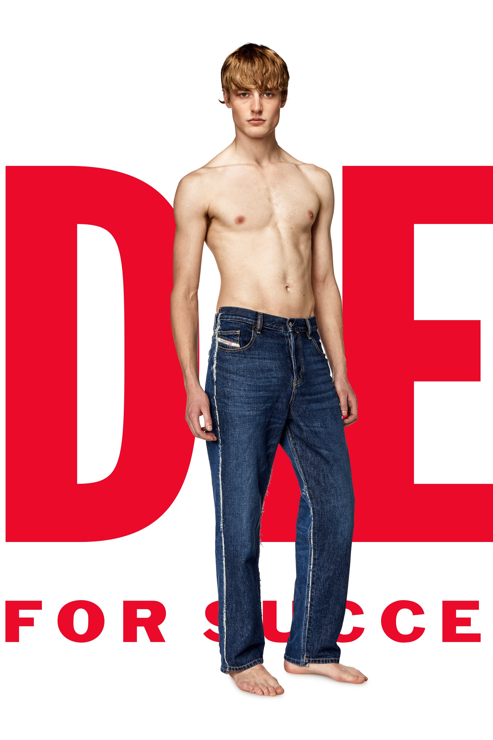 Diesel - Mixte Straight Jeans Dieseloves 03 09K47, Bleu moyen - Image 7