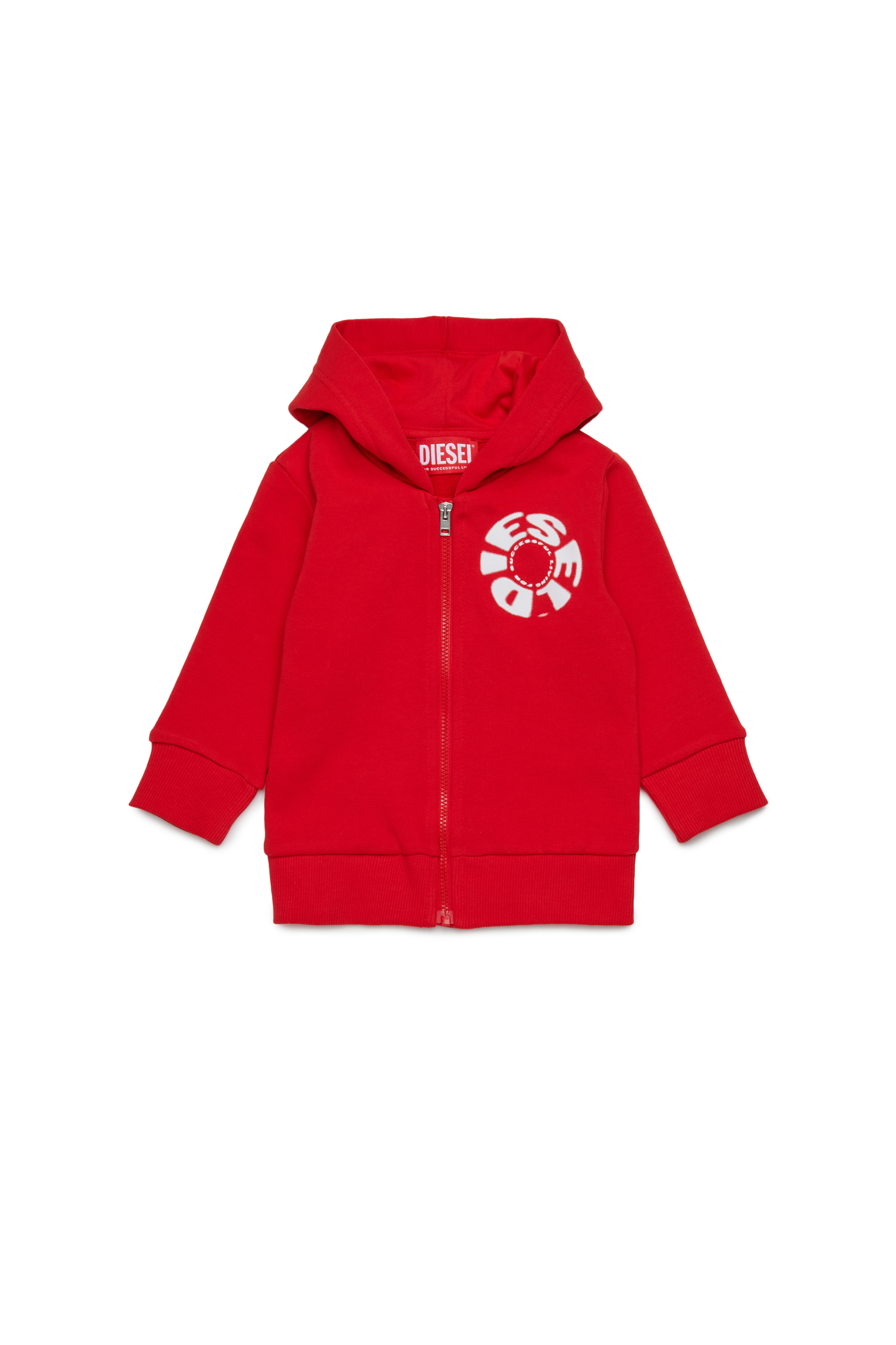 Diesel - SPRAVONB, Hoodie in cotone con zip integrale Uomo in Rosso - 1