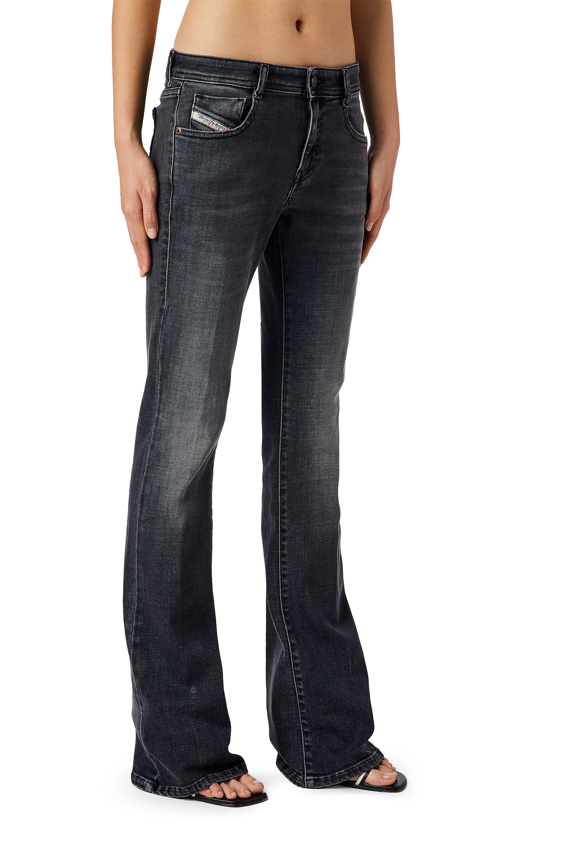 Diesel - 1969 D-EBBEY 0EIAG Bootcut and Flare Jeans, Nero/Grigio scuro - Image 4