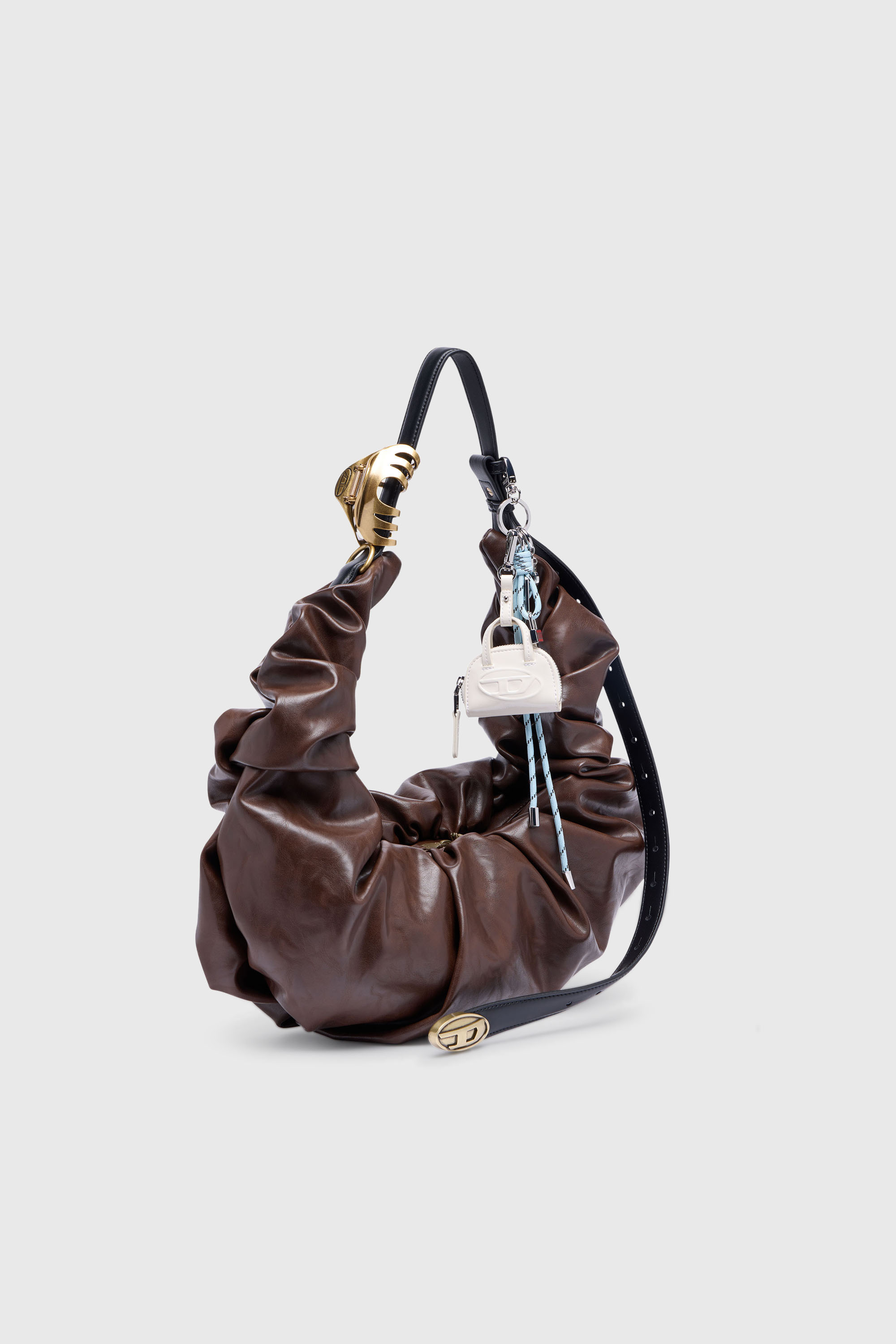 Diesel - GRAB-D HOBO L, Damen Grab-D-Gro&szlig;e zerknitterte Hobo-Tasche in Braun - 7