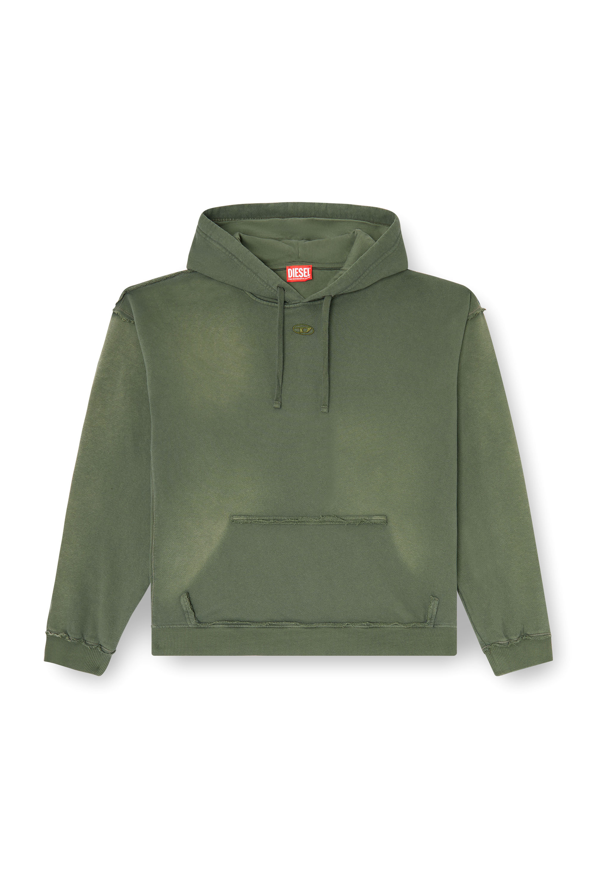 Diesel - S-POCK-HOOD, Hoodie in cotone faded con dettagli sfrangiati Uomo in ToBeDefined - 3