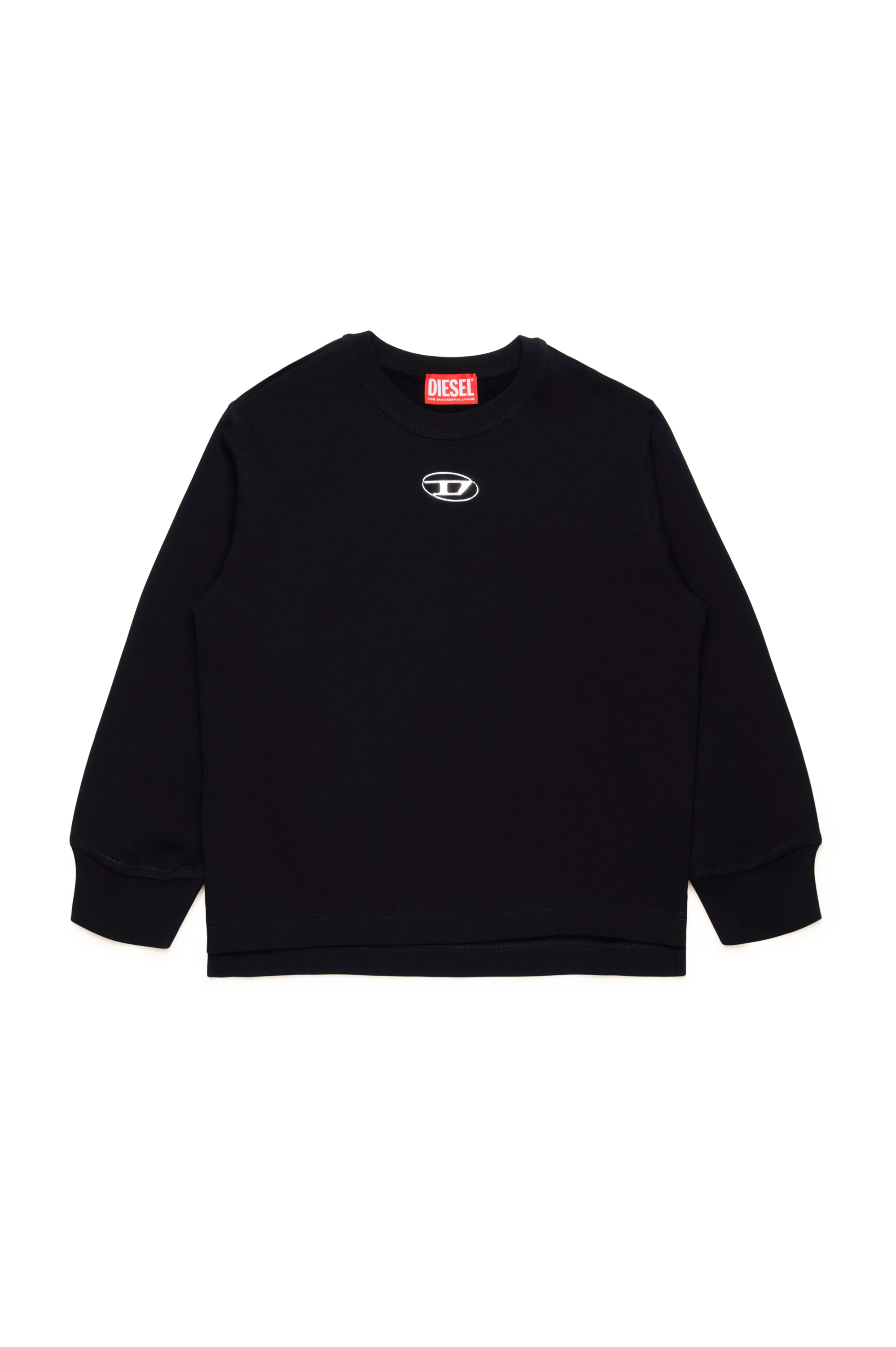 Diesel - SMACSISOD OVER, Sweat-shirt avec logo Oval D effet métal Homme in Noir - 1