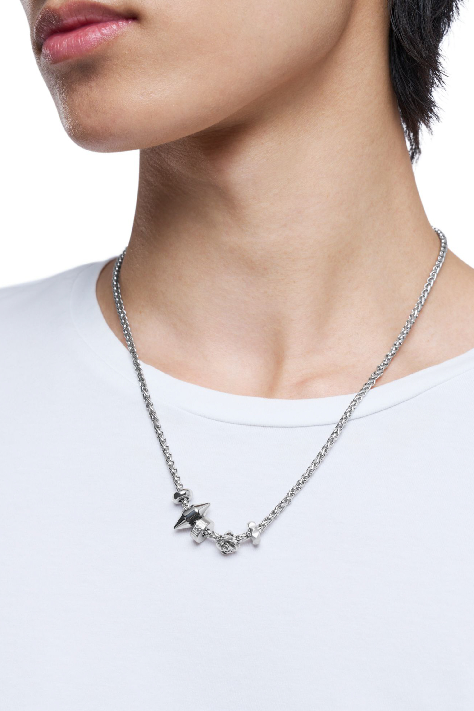 Diesel - DX1623040 JEWELLERY, Collana con ciondolo in acciaio Unisex in Argento - 4