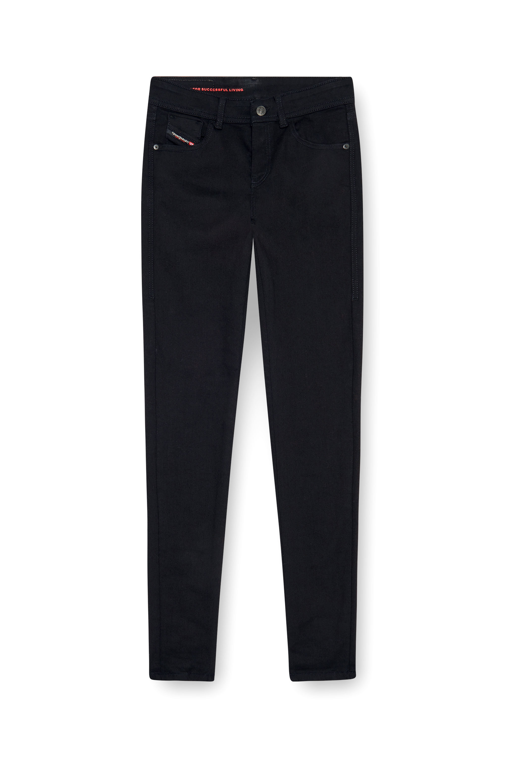 Diesel - Skinny Jeans 2017 Slandy 069EF Donna, Nero/Grigio scuro - Image 6