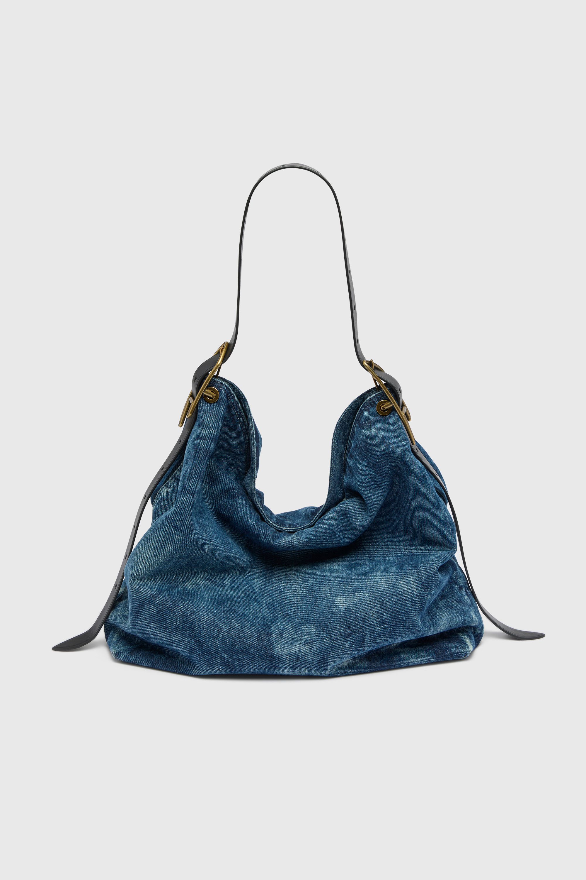 Diesel - D-LINE HOBO L, D-Line-Borsa hobo in denim Donna in Blu - 2