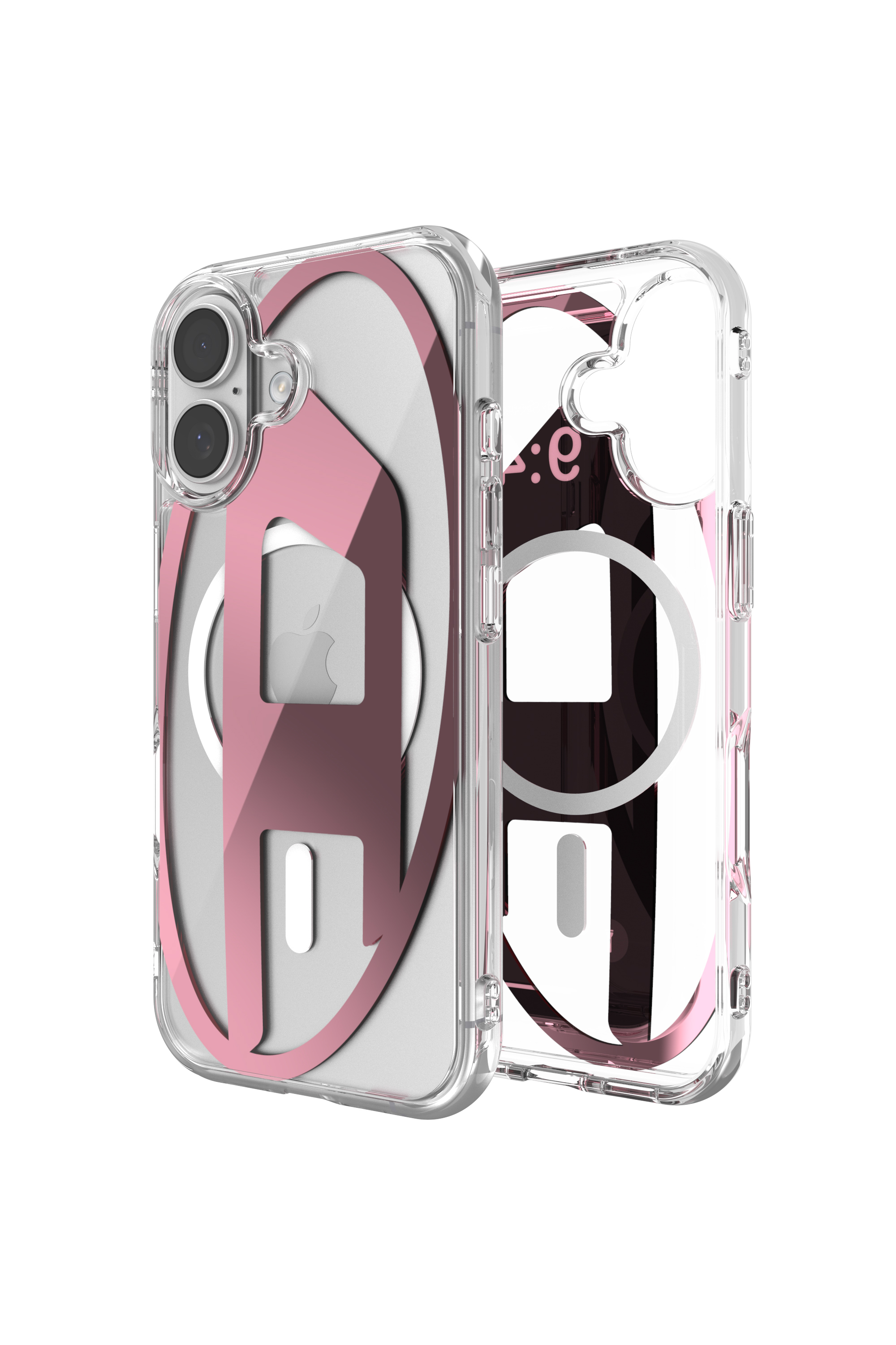 Diesel - 60419 AOP CASE, Custodia metallica Oval D con Magsafe per iPhone 17 Unisex in Rosa - 1