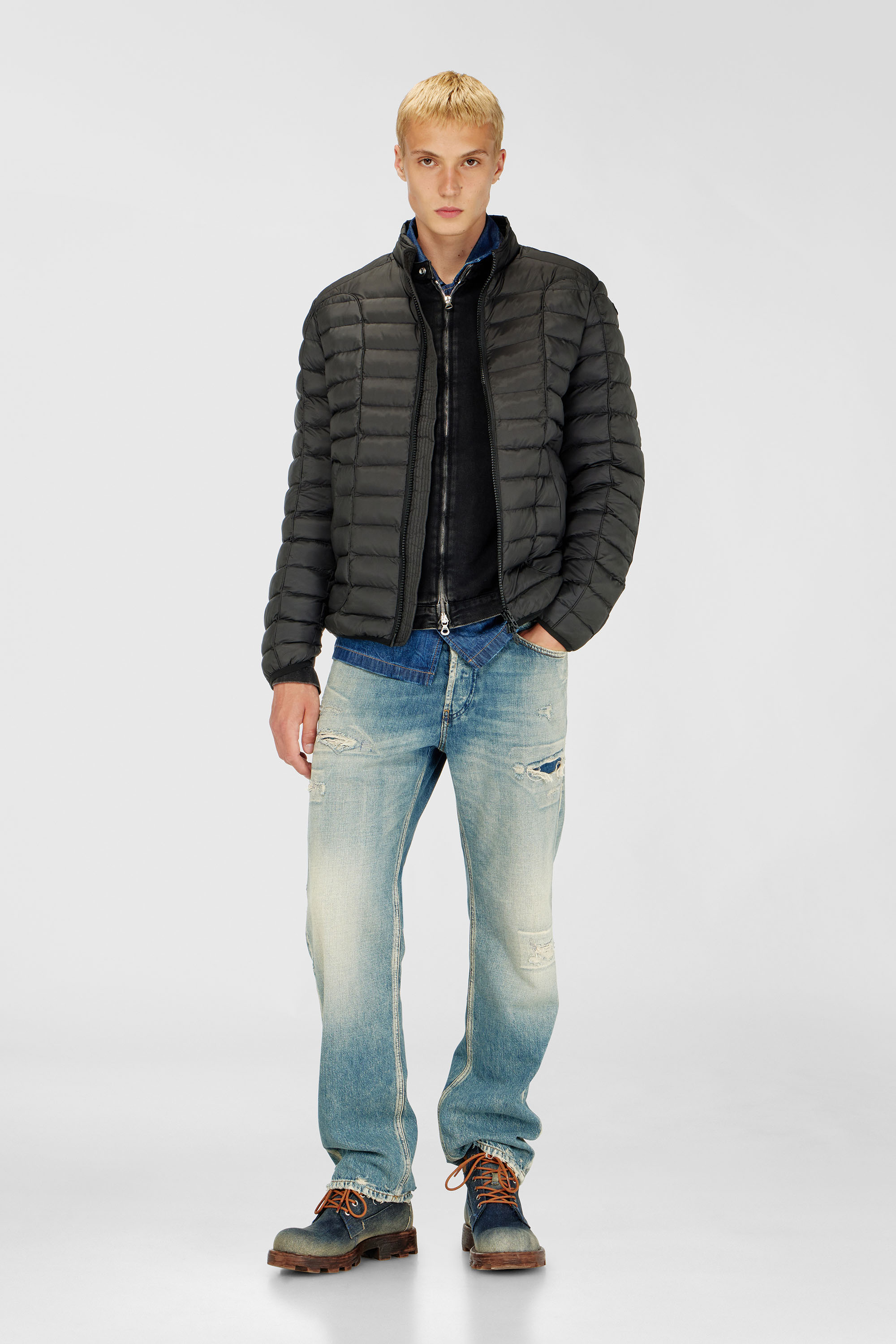 Diesel - W-PILOT, Veste doudoune en nylon l&eacute;ger Homme in Noir - 2